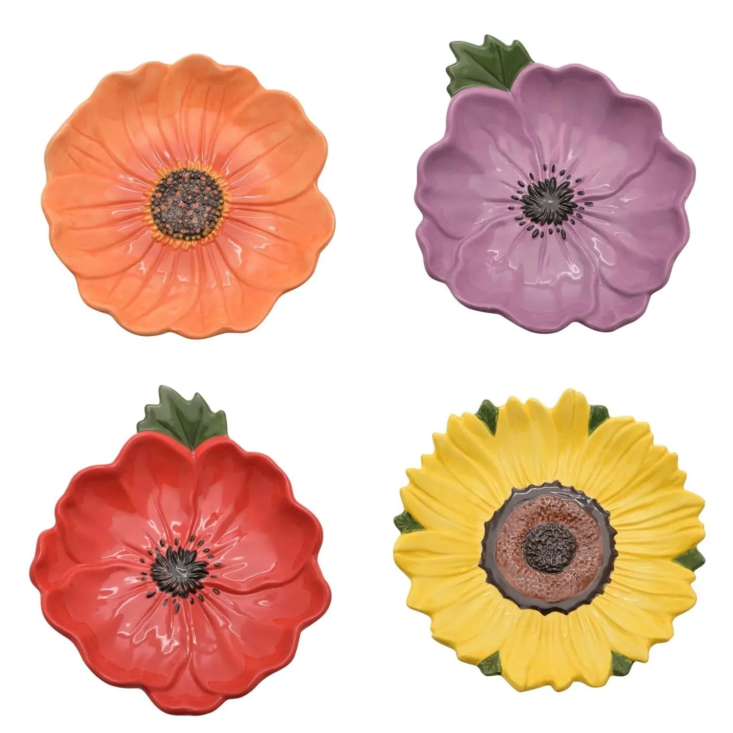 The Cottage Garden Flower Plates Set of 4 - Multi, Ceramic product