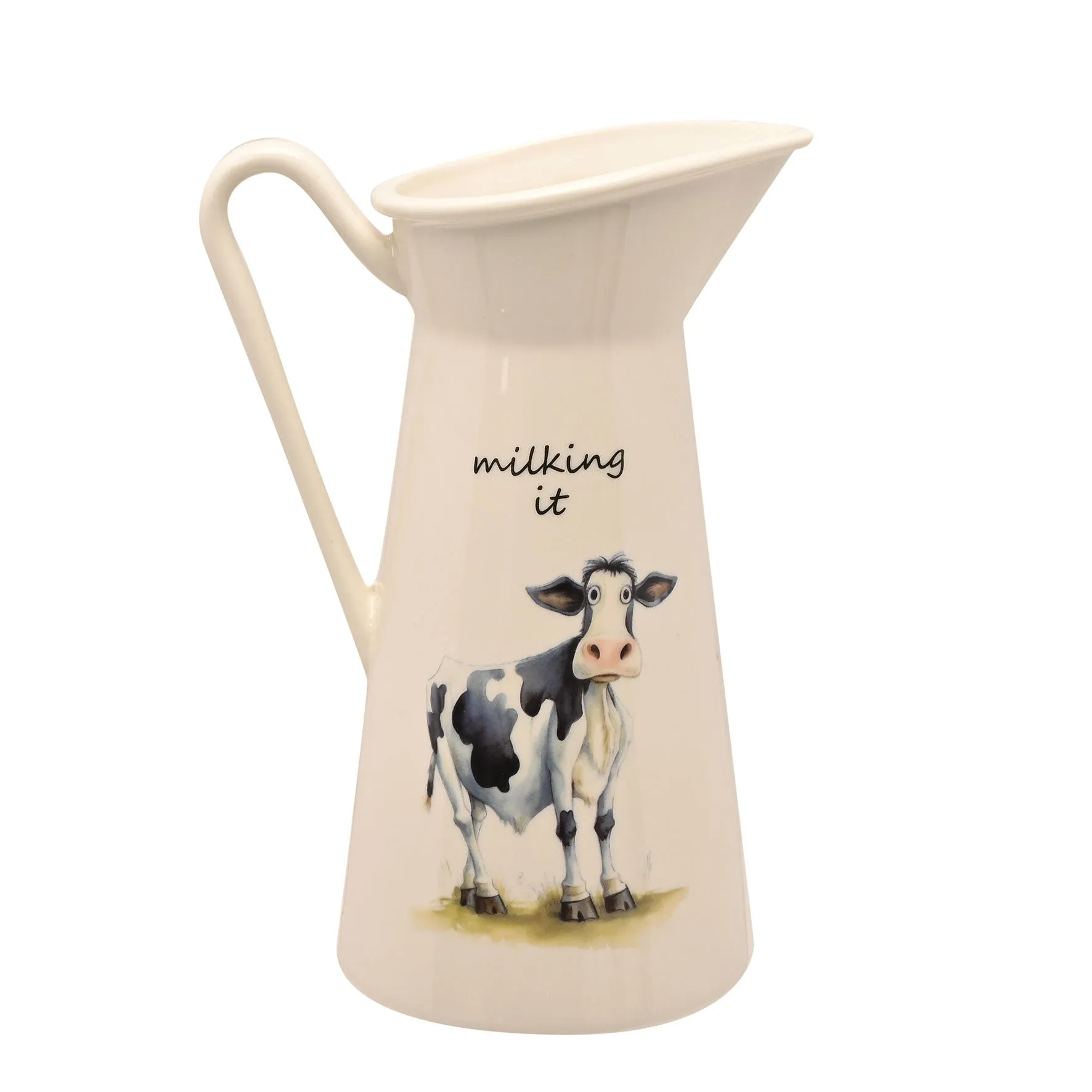 The Funny Farm Milking It Ceramic Vase - White product