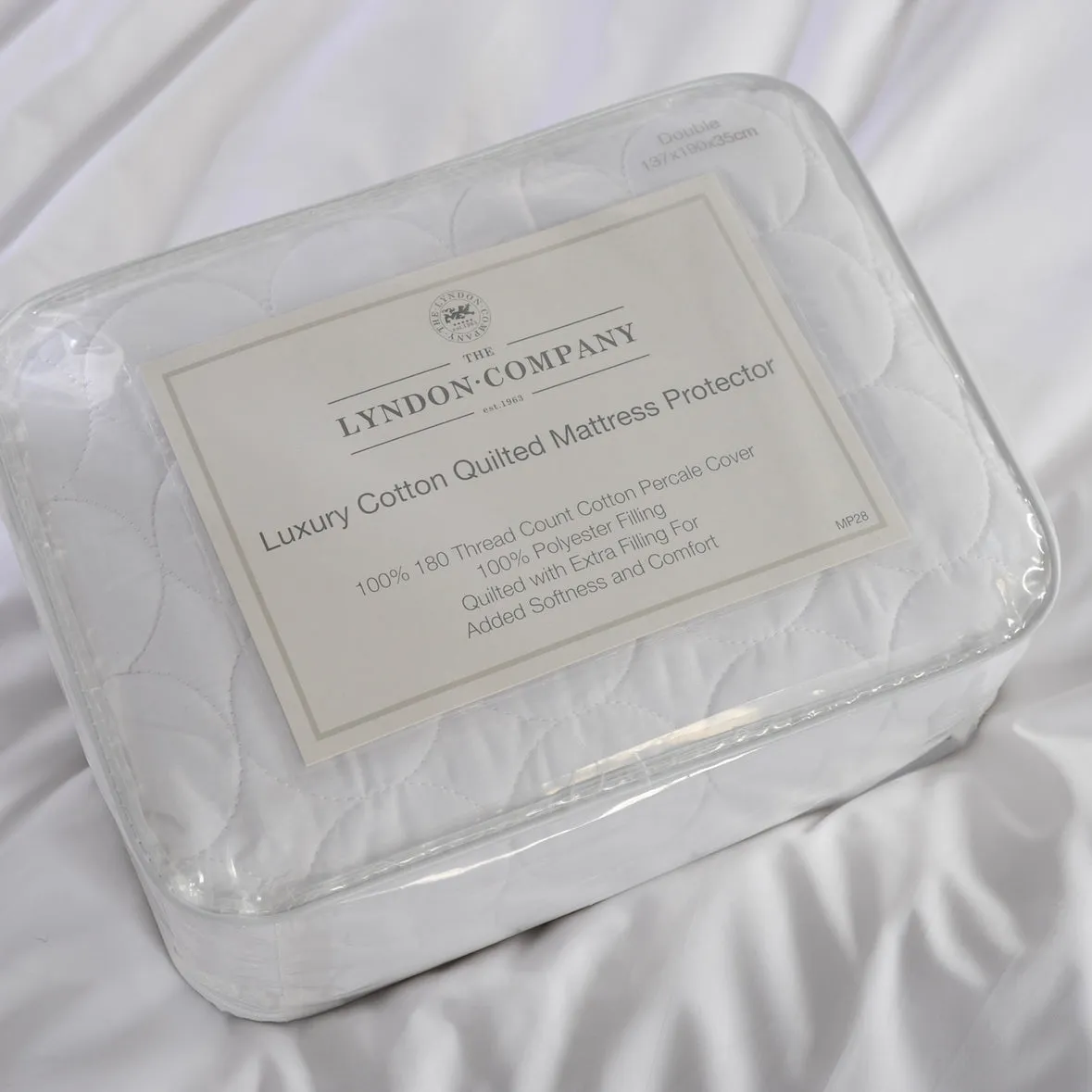 The Lyndon Company Single Quilted Mattress Protector - White, Cotton product