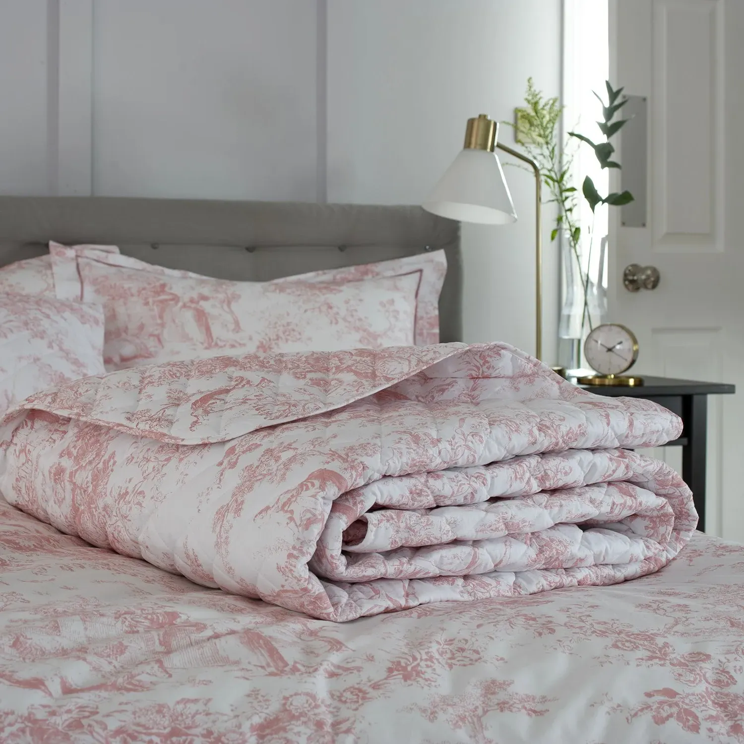 The Lyndon Company Toile King Size Bedspread - Pink, Cotton product