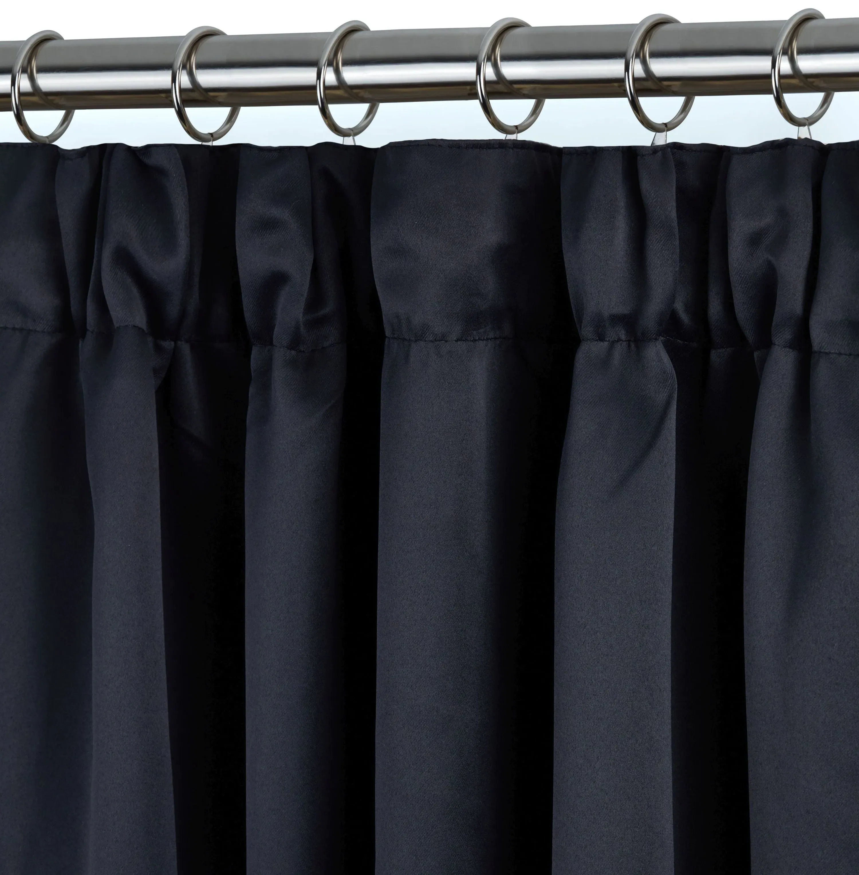 Thermal Blackout Door Curtain - Black, Polyester