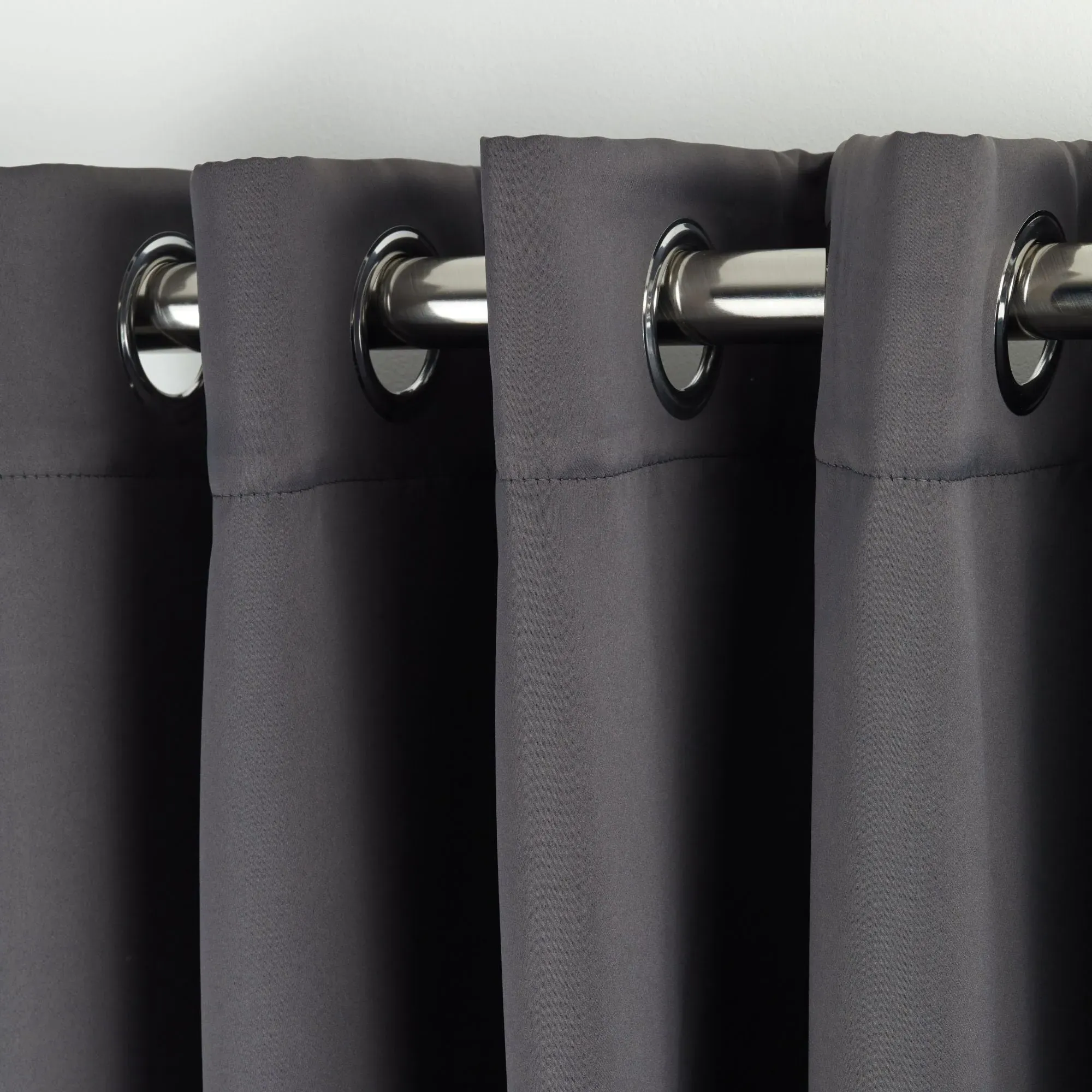 Thermal Blackout Door Curtain - Grey, Polyester