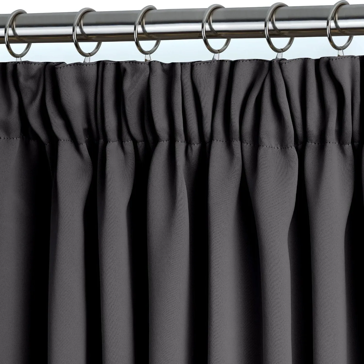Thermal Blackout Door Curtain - Grey, Polyester