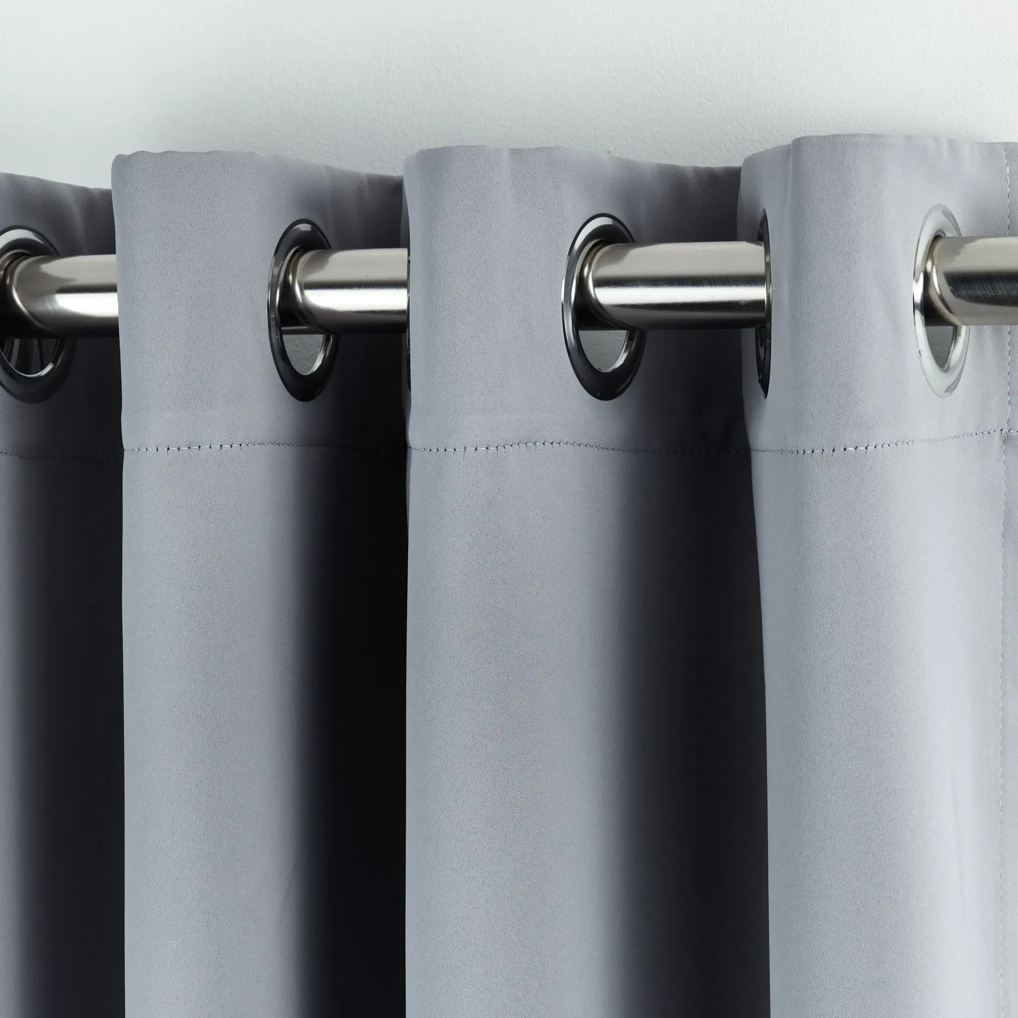 Thermal Blackout Door Curtain - Silver, Polyester