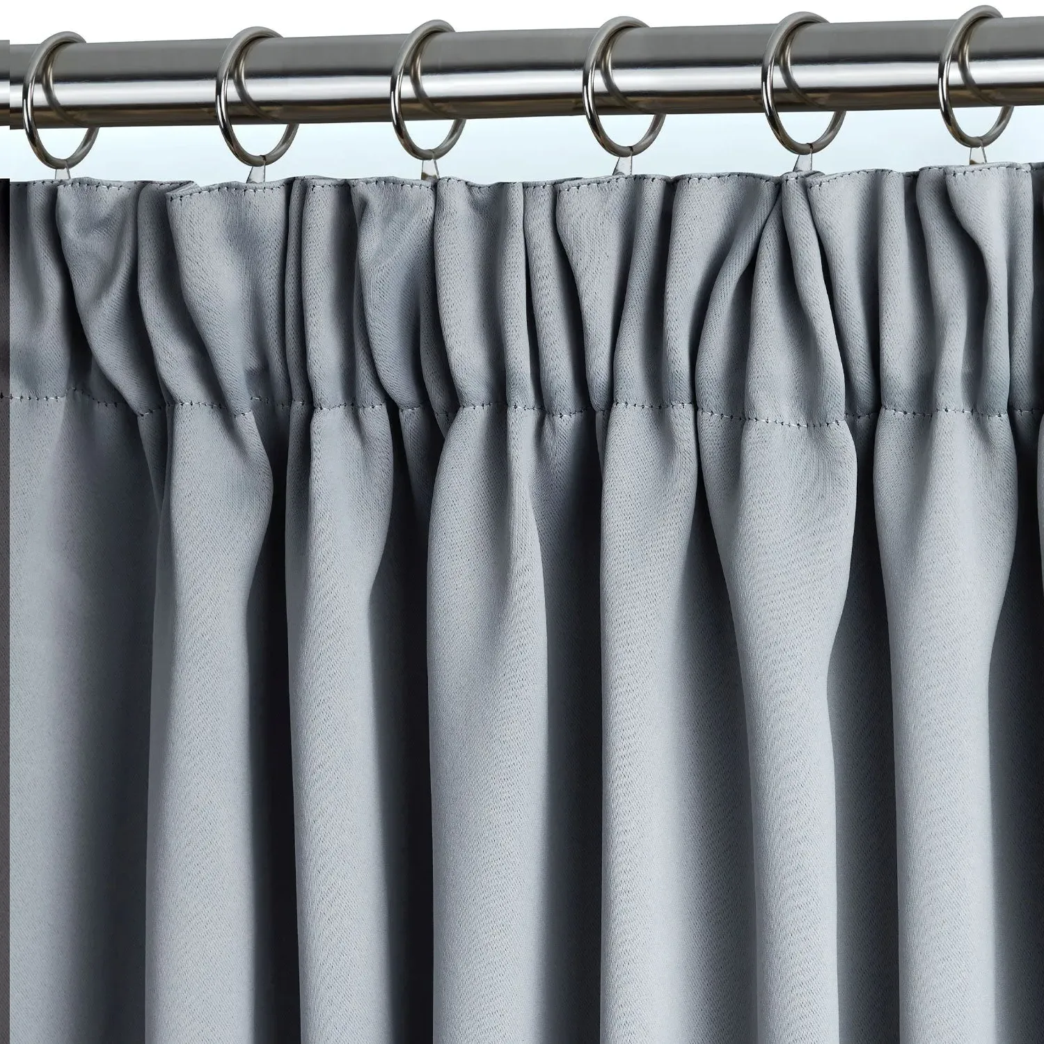 Thermal Blackout Door Curtain - Silver, Polyester