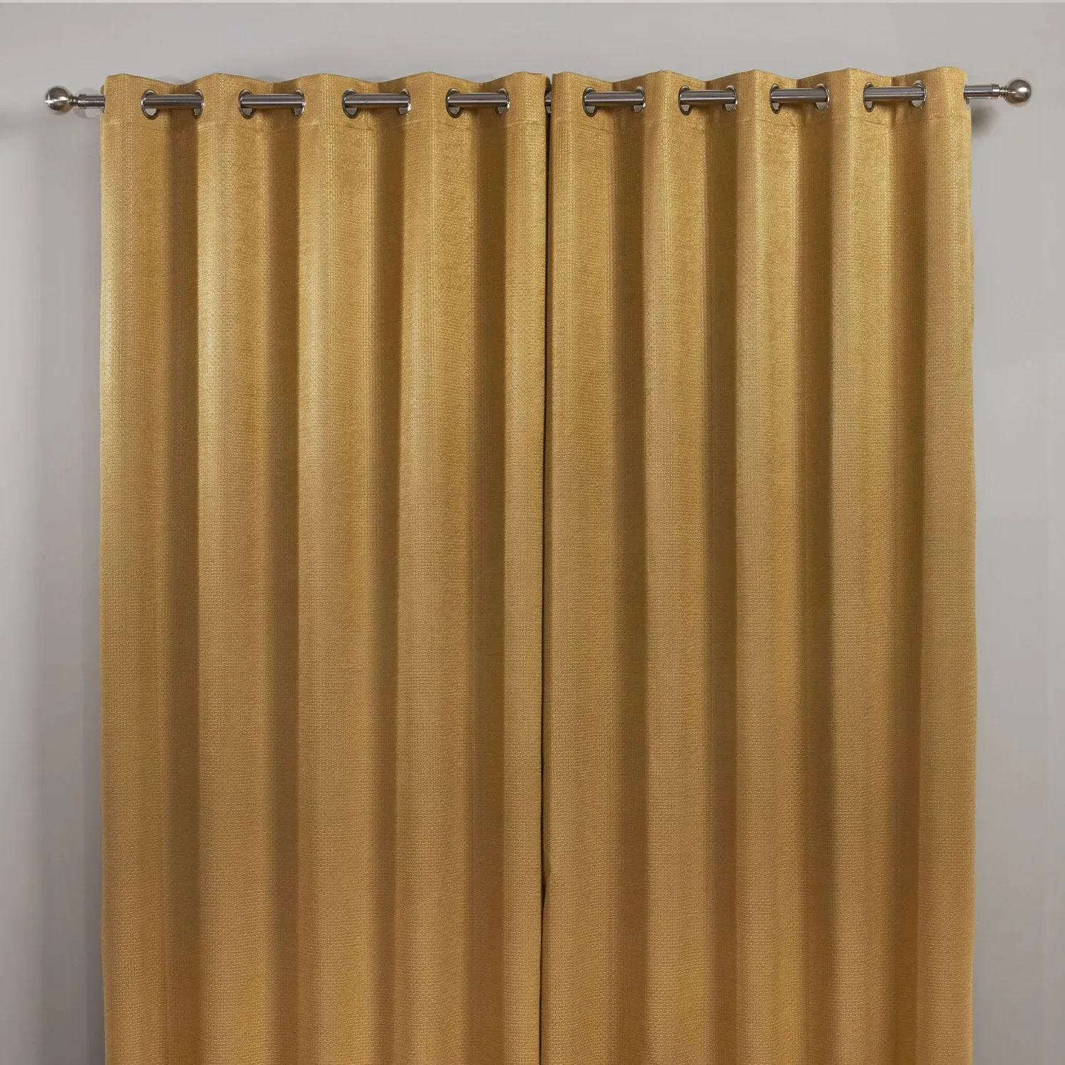 Thermal Blackout Eyelet Curtains - Yellow, Polyester