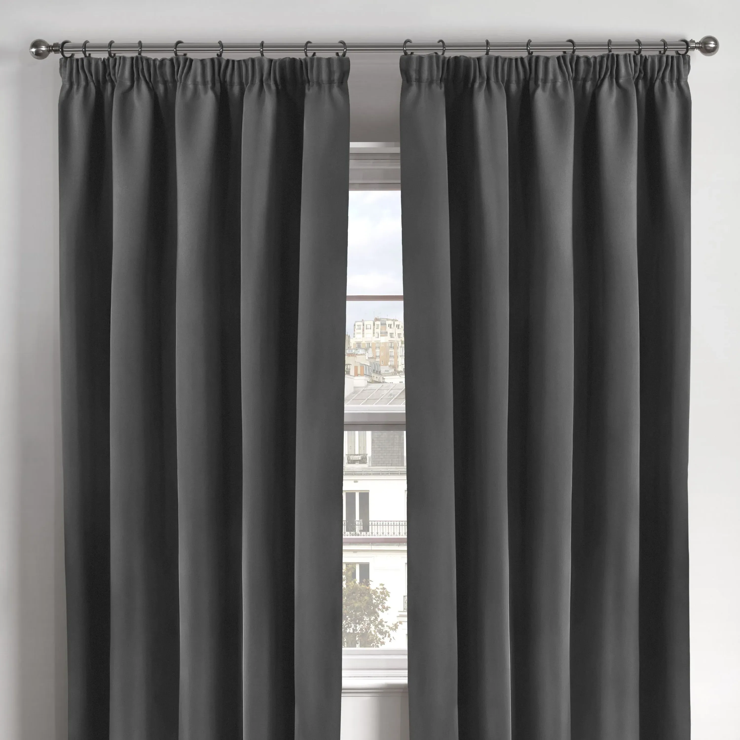Thermal Blackout Pencil Pleat Curtains - Grey