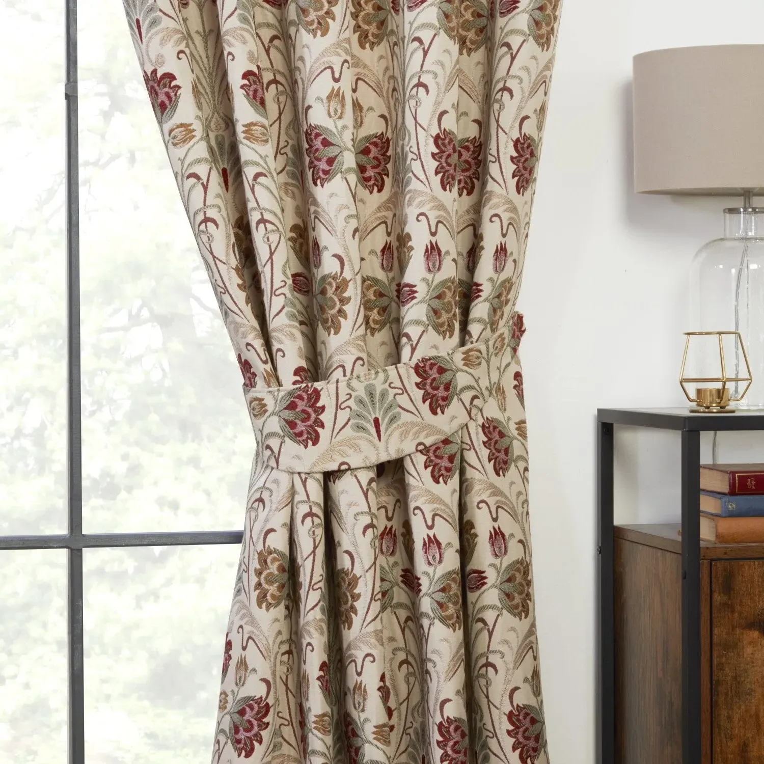 Tie Backs Set Art Deco Design - Cream, Tapestry image