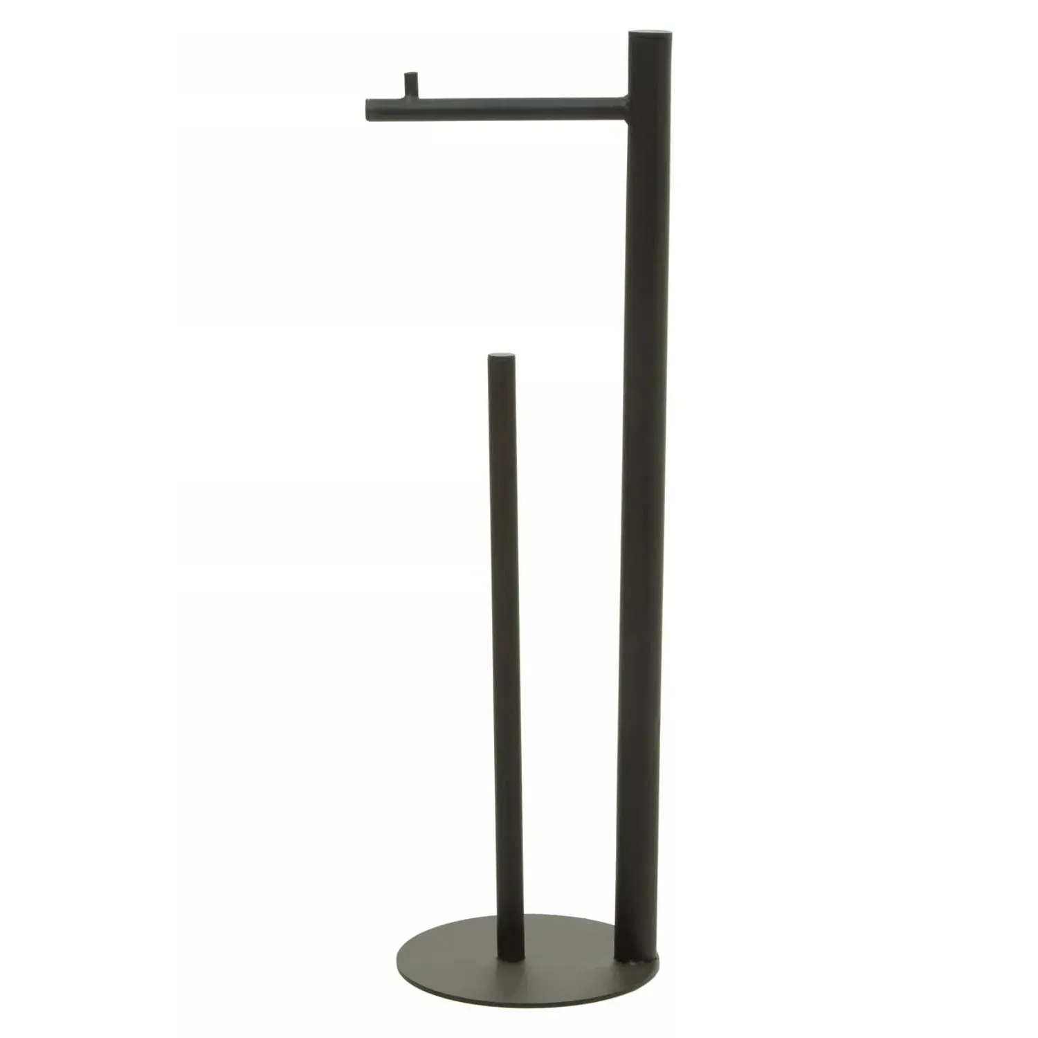 Toilet Roll Holder with Base - Black, Metal