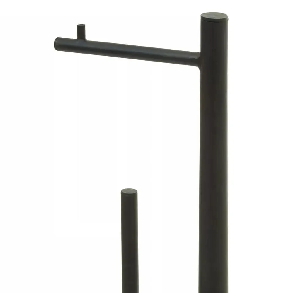 Toilet Roll Holder with Base - Black, Metal image