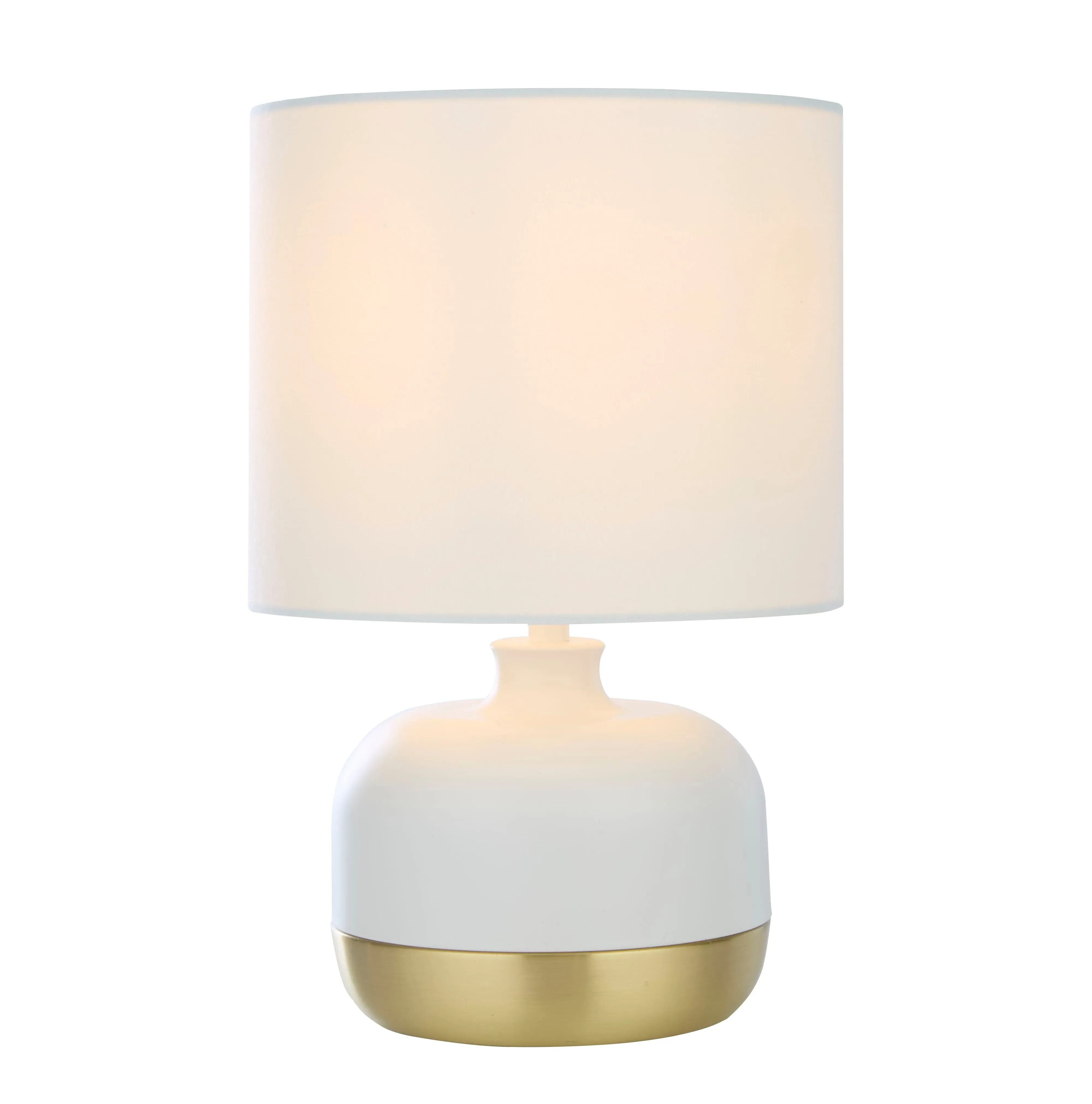 Touch Table Lamp - White, Gold Accent