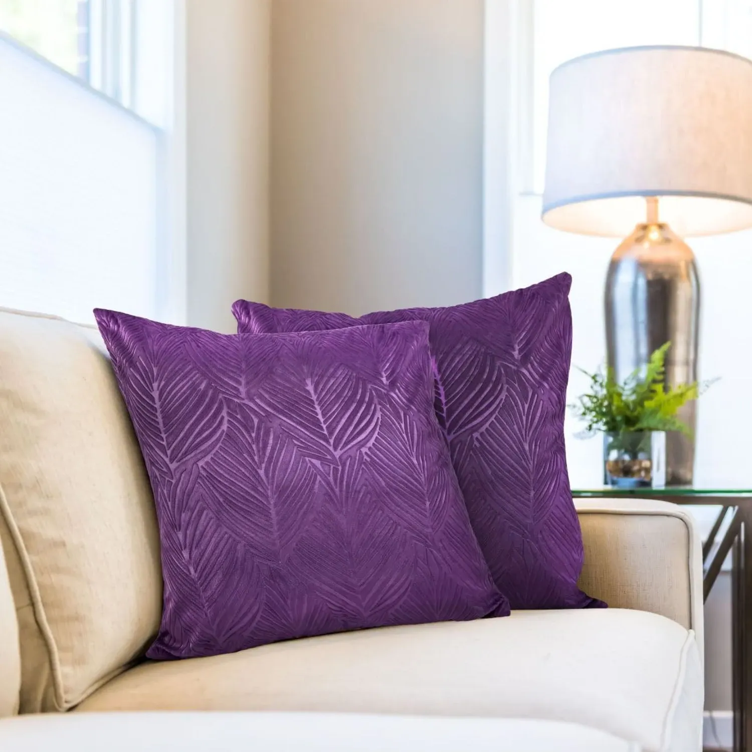 Twilight Amethyst Velvet Cushion Covers Pair - Purple product