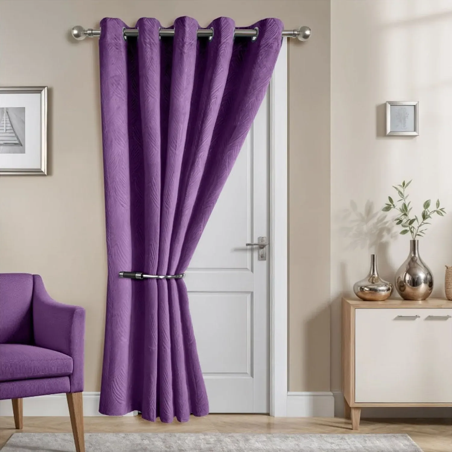 Twilight Amethyst Velvet Door Curtain - Purple product