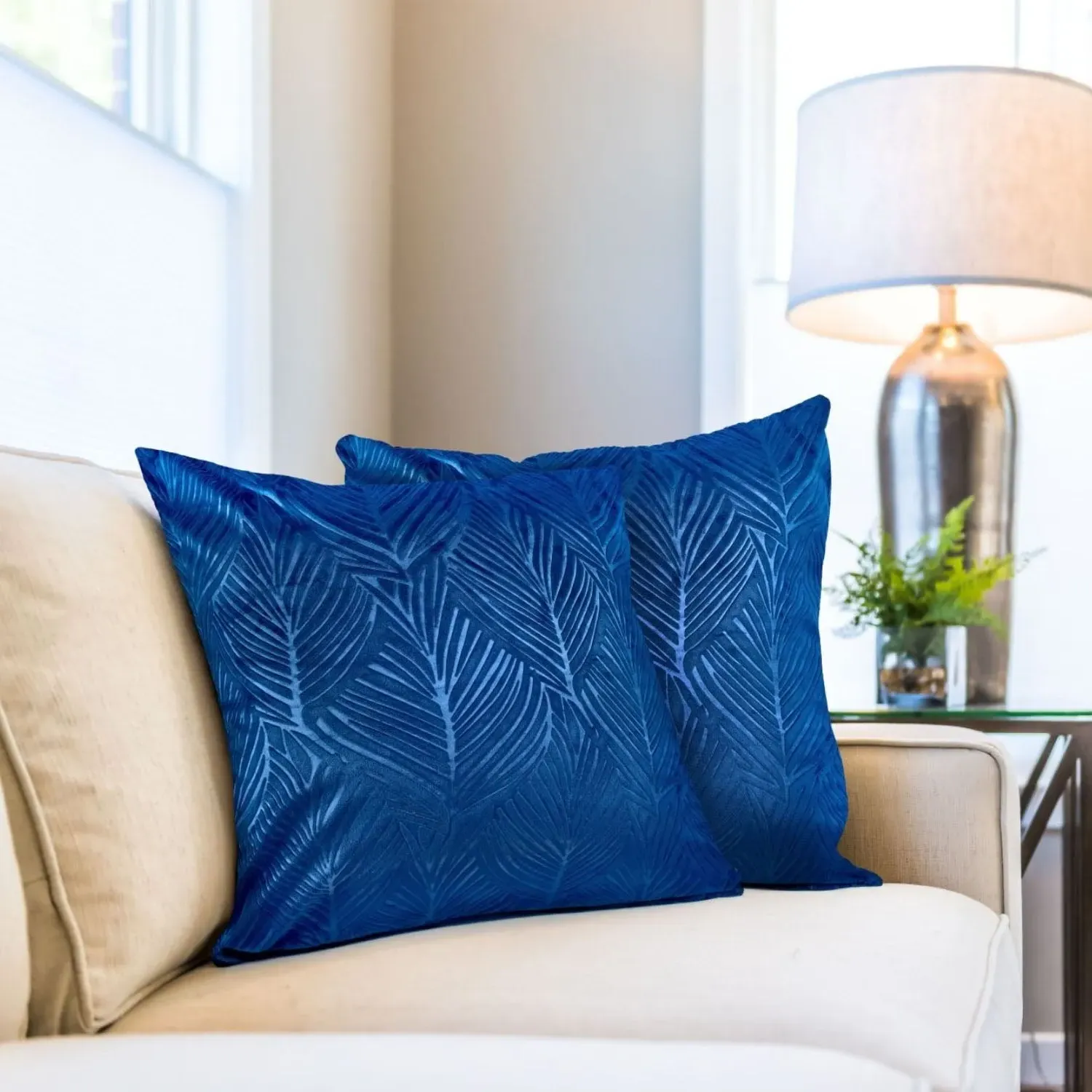 Twilight Cushion Covers Pair - Navy Blue, Velvet product
