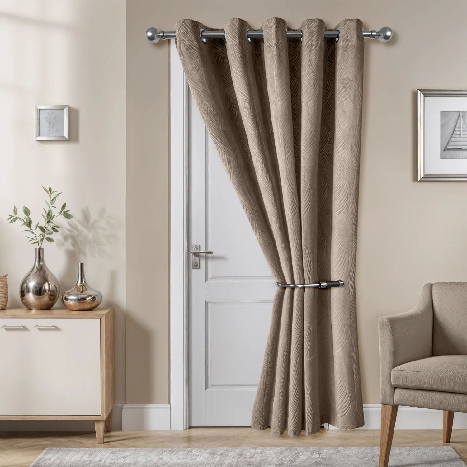 Twilight Stone Velvet Door Curtain - Natural product