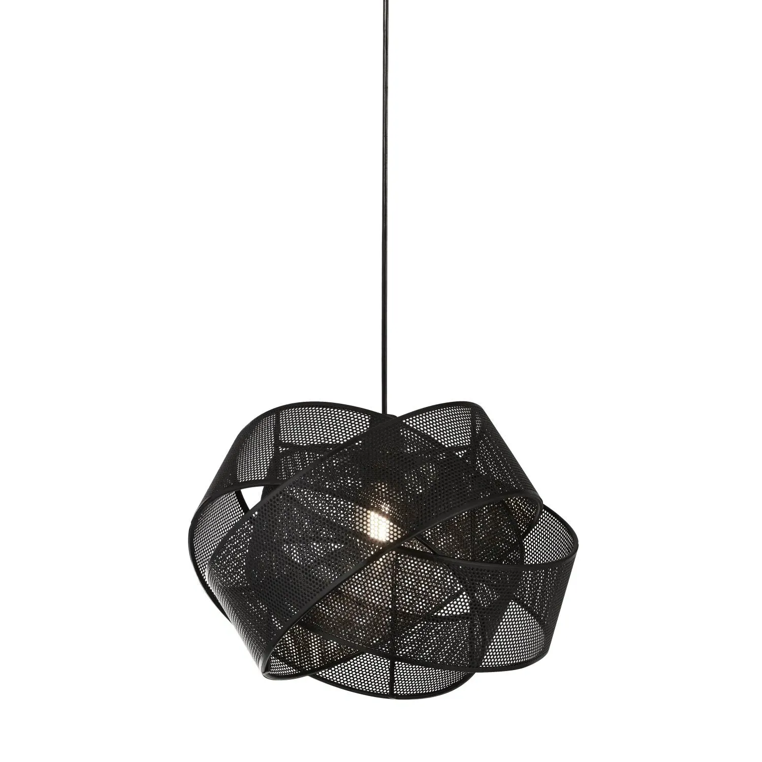 Twisted Band Light Shade - Black, Steel