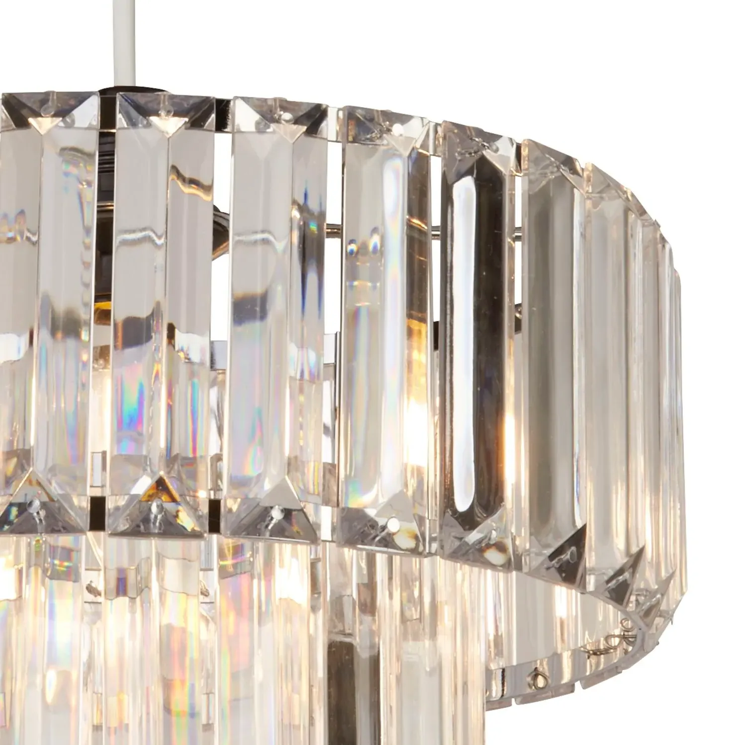 Two-Tier Ceiling Light Shade - Clear, Chrome image