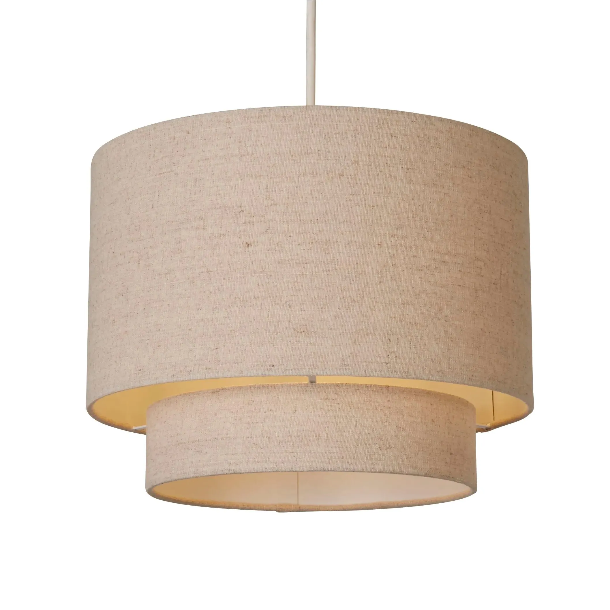 Two Tier Drum Lampshade - Natural