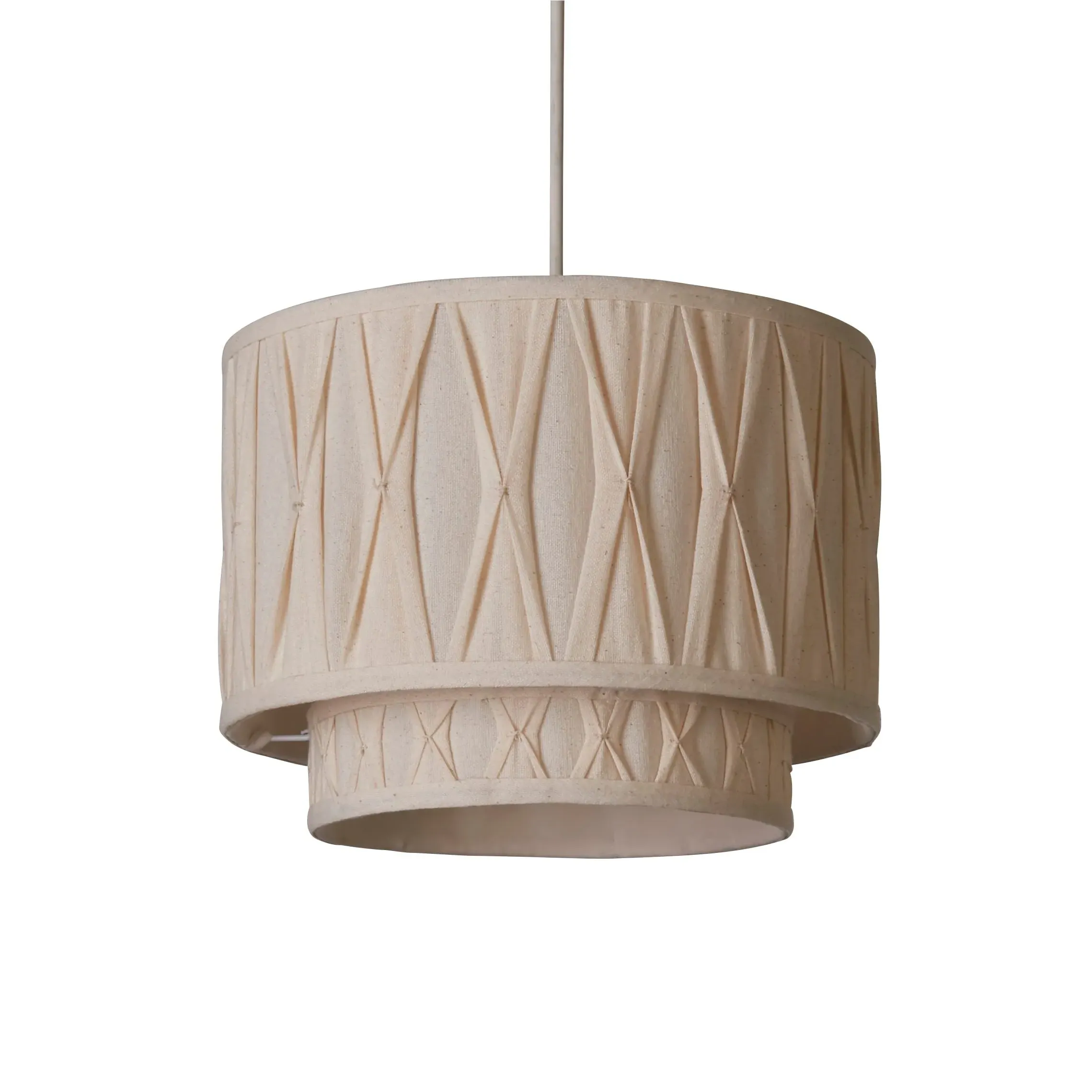 Two Tier Pinch Pleat Lampshade - Natural, Linen