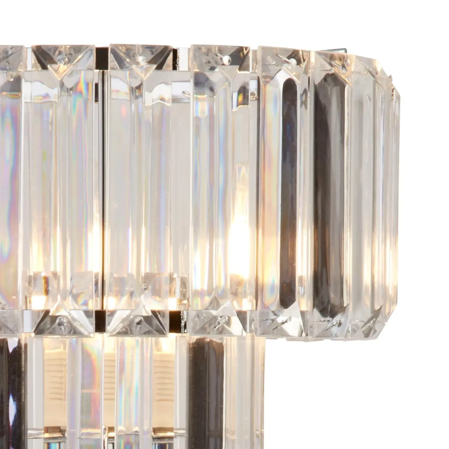 Two-Tier Table Lamp with Switch - Chrome, Acrylic