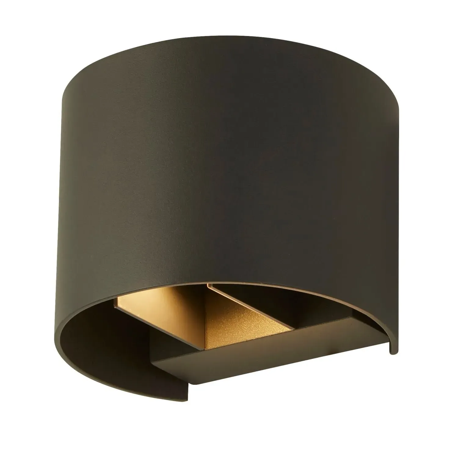 Up/Down LED Wall Light - Grey, Curved Design