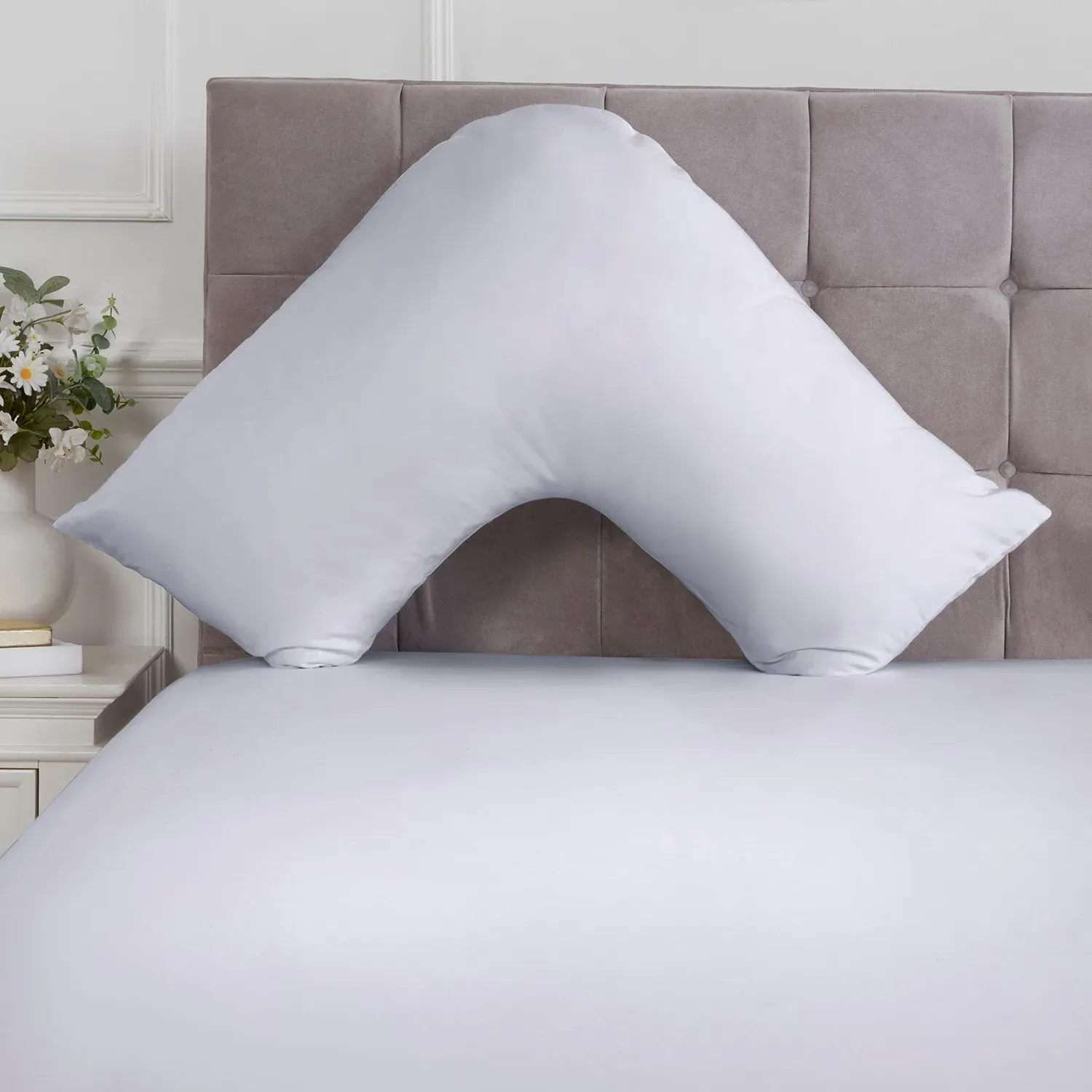 V-Shape Pillowcase 180TC - Grey, Cotton image