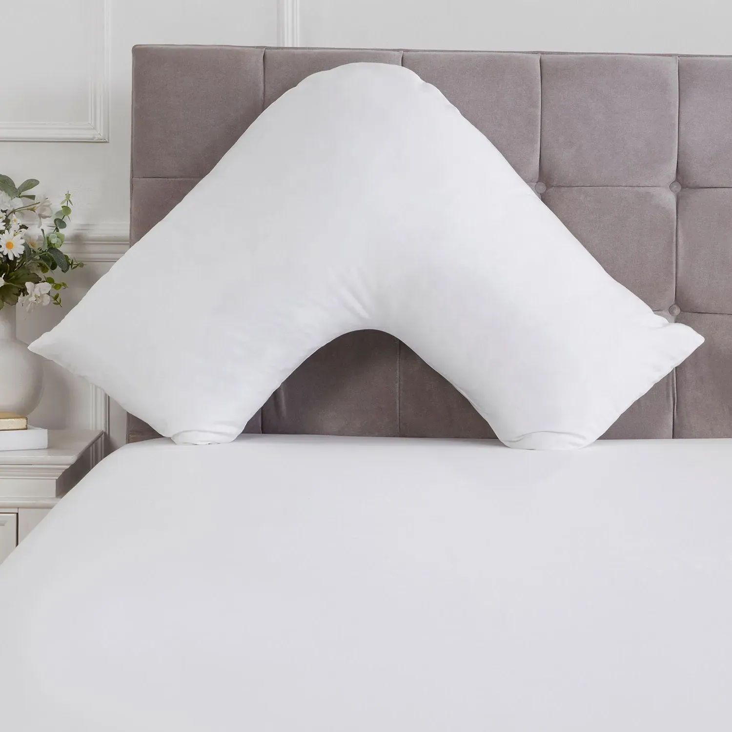 V-Shape Pillowcase 180TC - White, Cotton