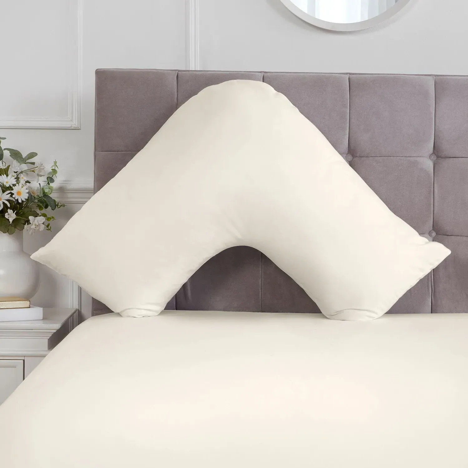 V Shape Pillowcase - Cream, Cotton image