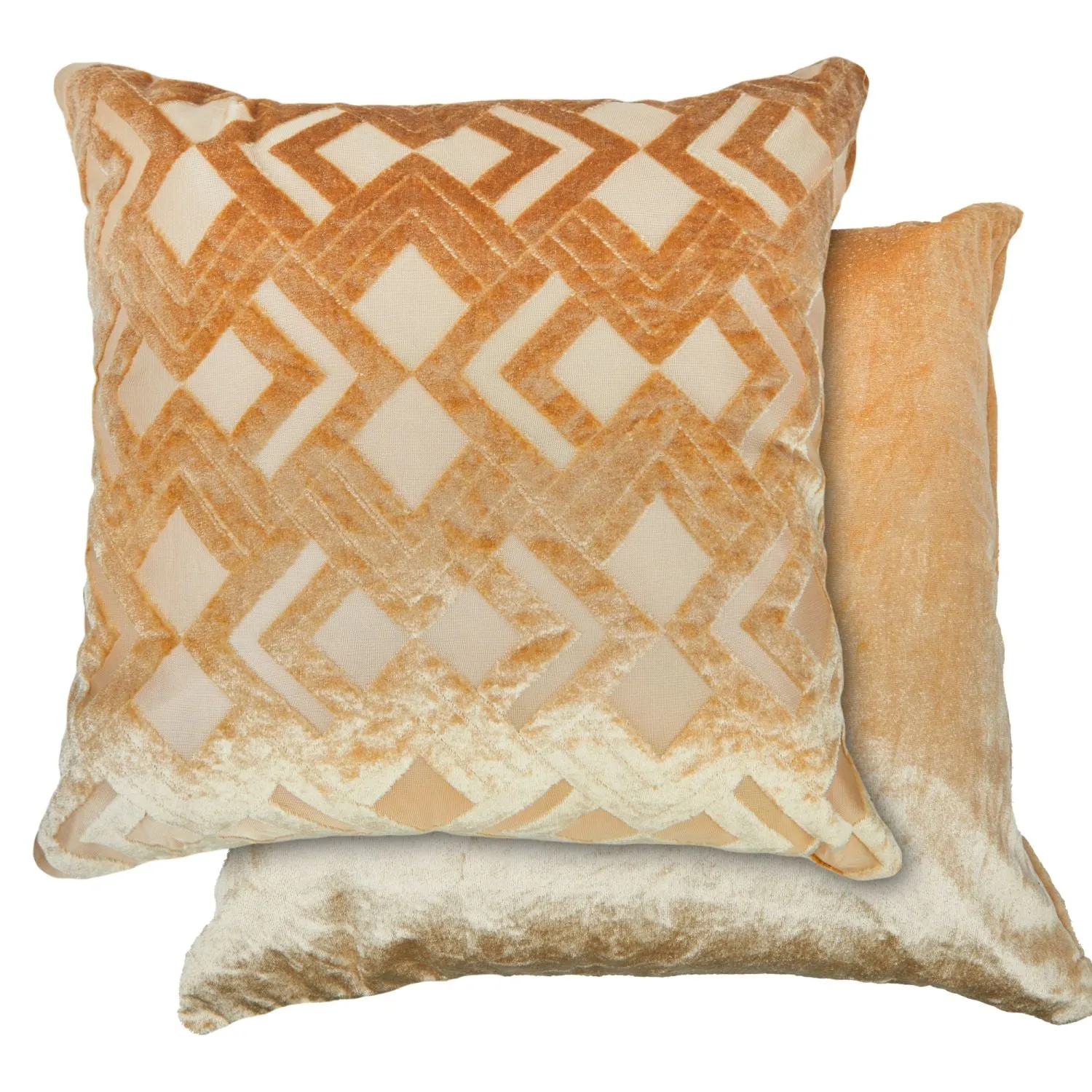 Pair Cushion Covers Art Deco - Ochre, Velvet product