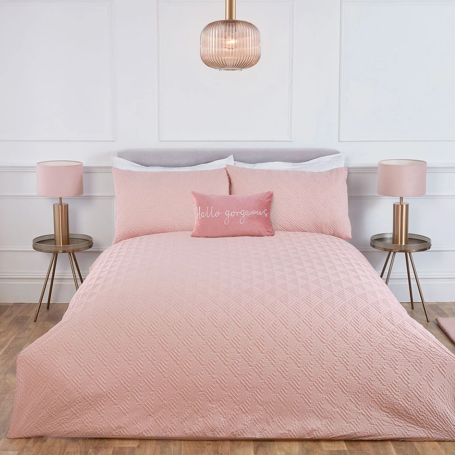 Verve Blush Double 3D Chevron Duvet Set - Pink product