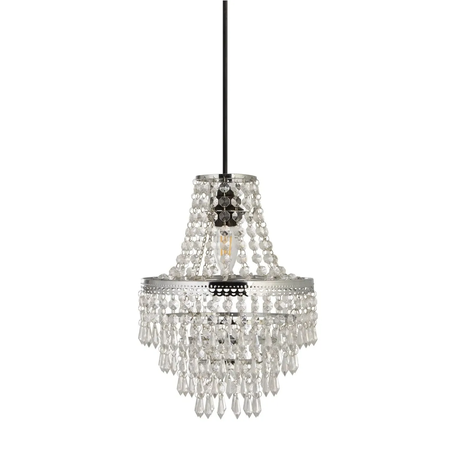 Vintage Drop Light Shade - Chrome, Acrylic image