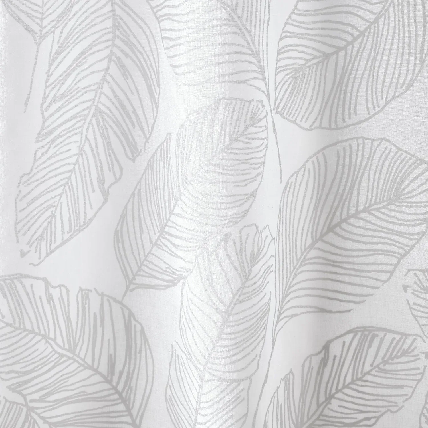 Voile Panel with Leaf Design - Grey, Voile