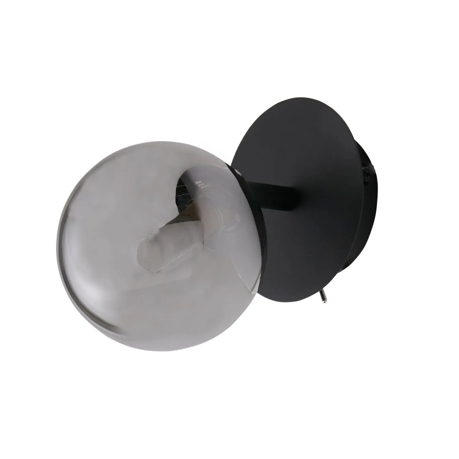 Wall Lamp with Glass Shade - Black, Metal image