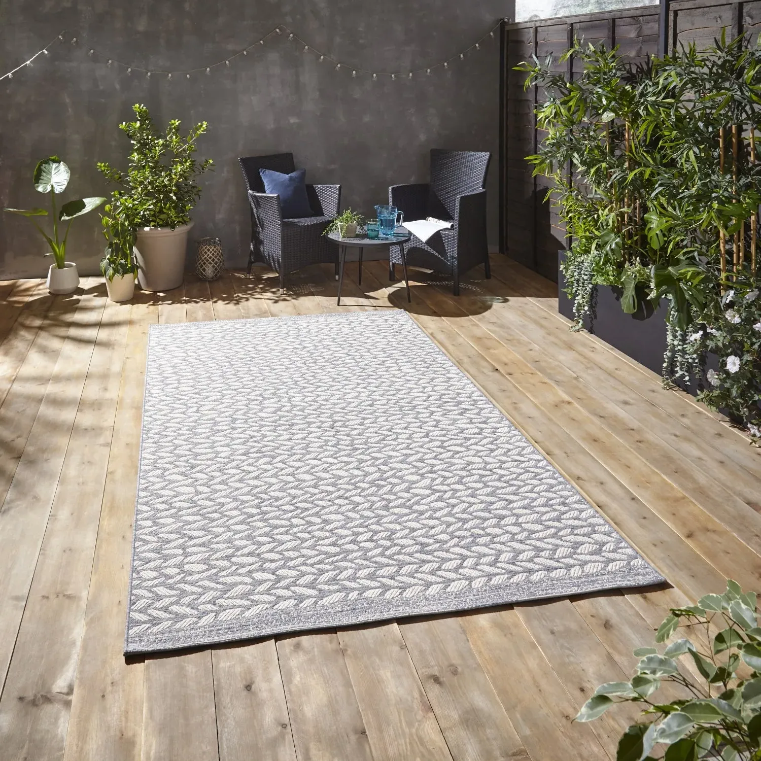Weatherproof Rug - Grey, Polypropylene