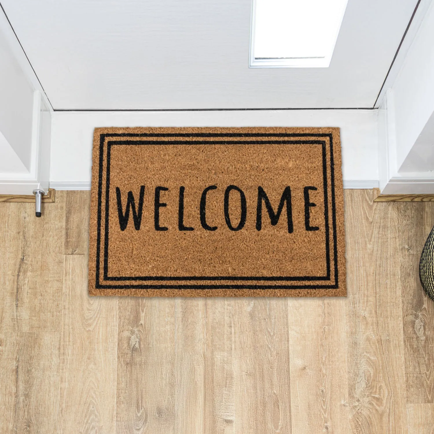 Welcome Border Coir Entrance Doormat - Brown product