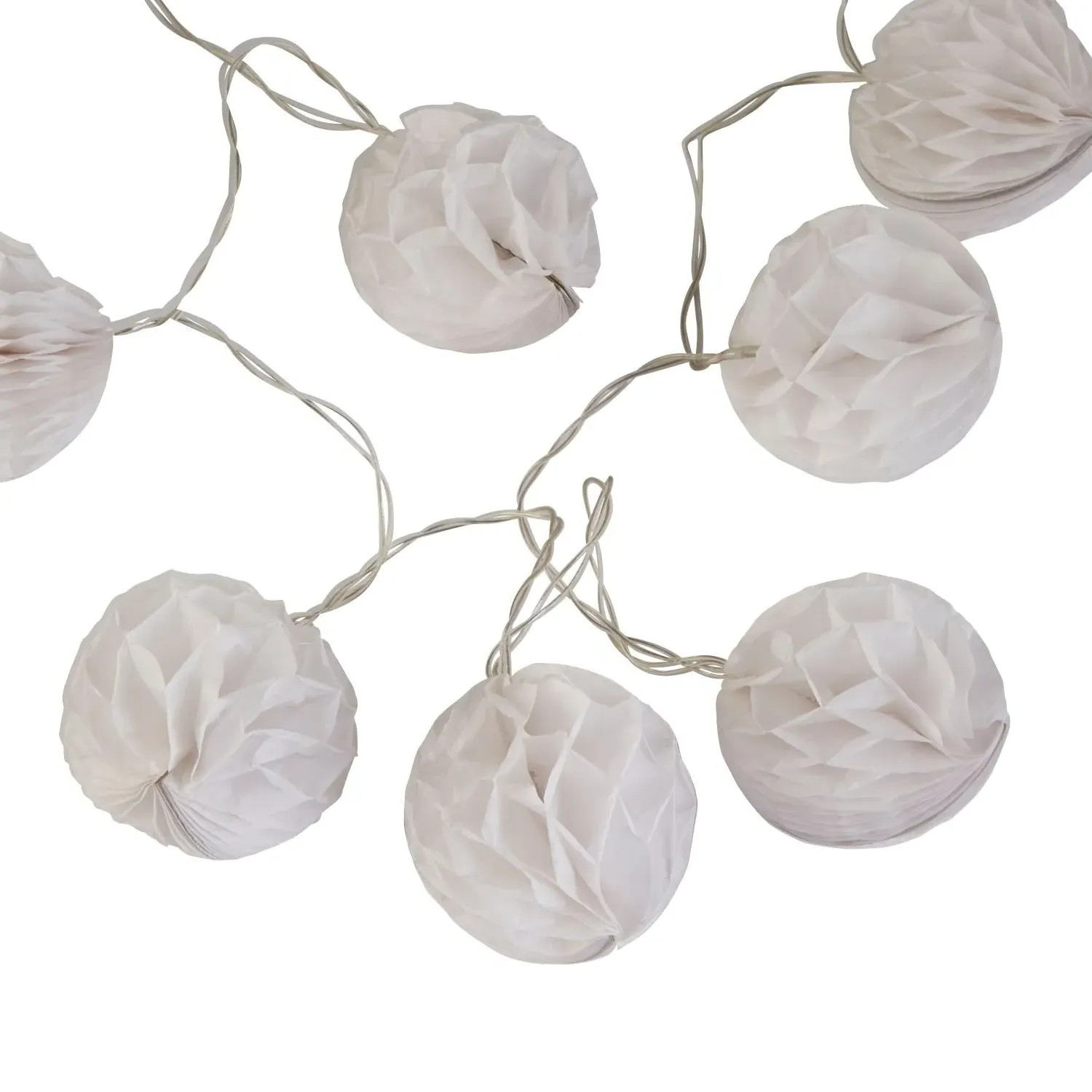 White Paper Shade LED String Lights - White alternate view