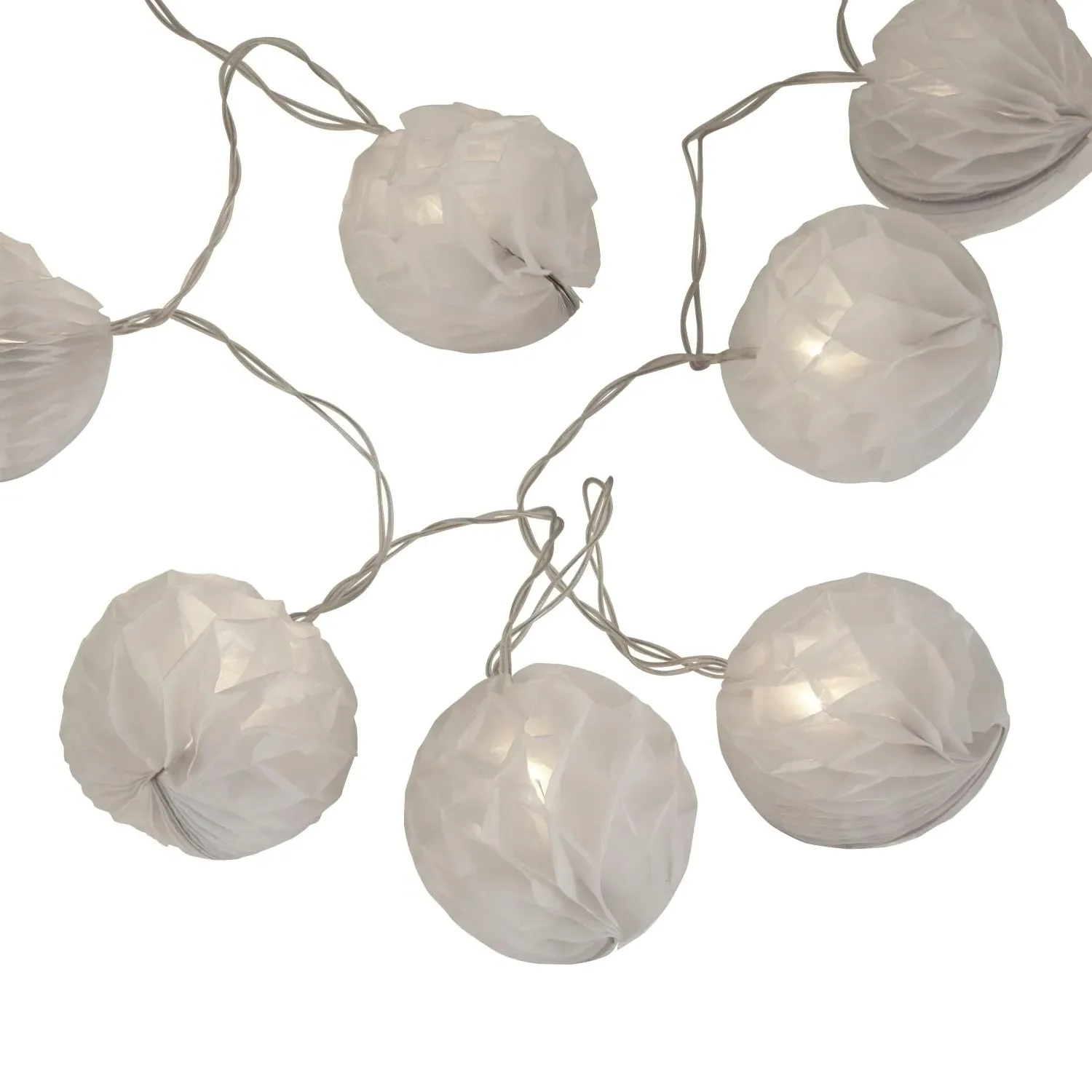 White Paper Shade LED String Lights - White product