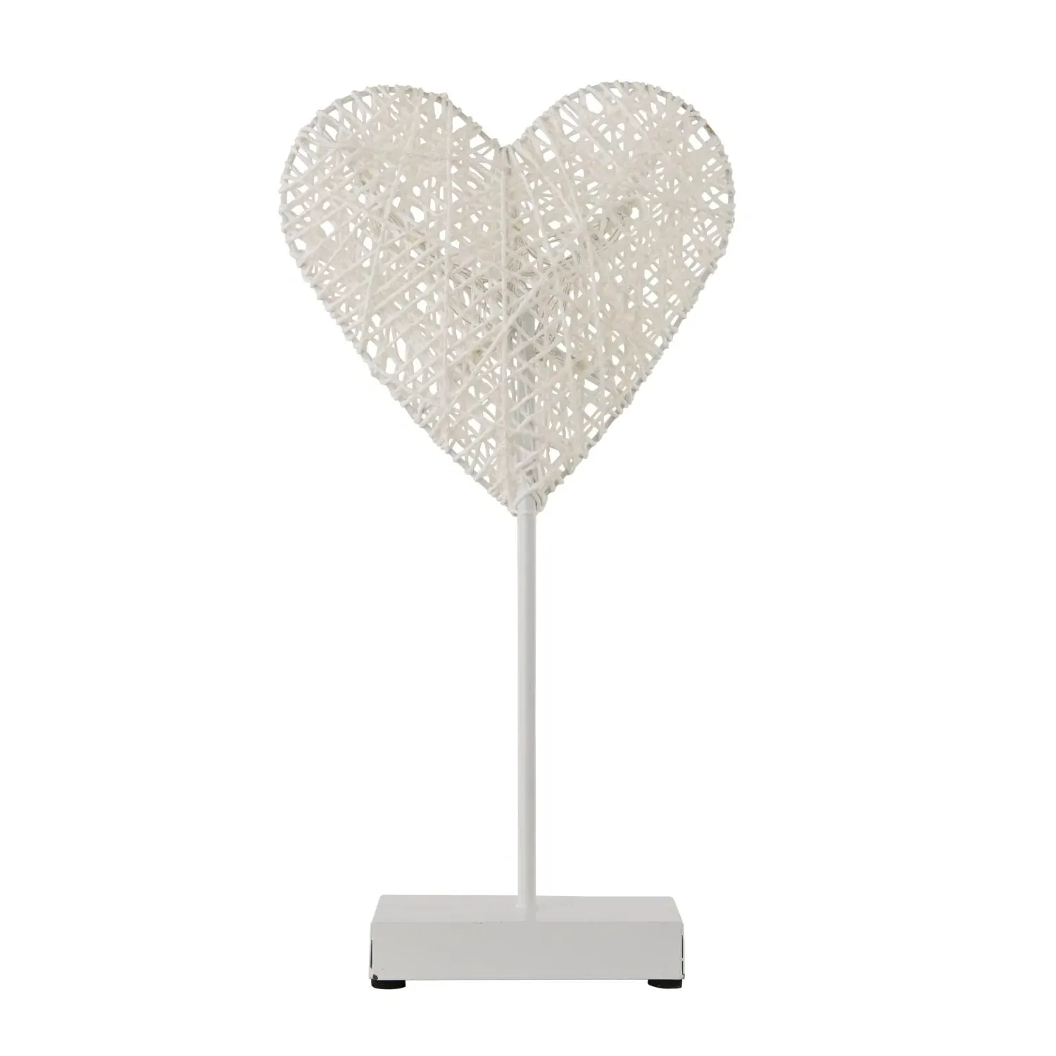 Wicker Heart Battery Powered Table Lamp - White by Julian Charles, alternate view