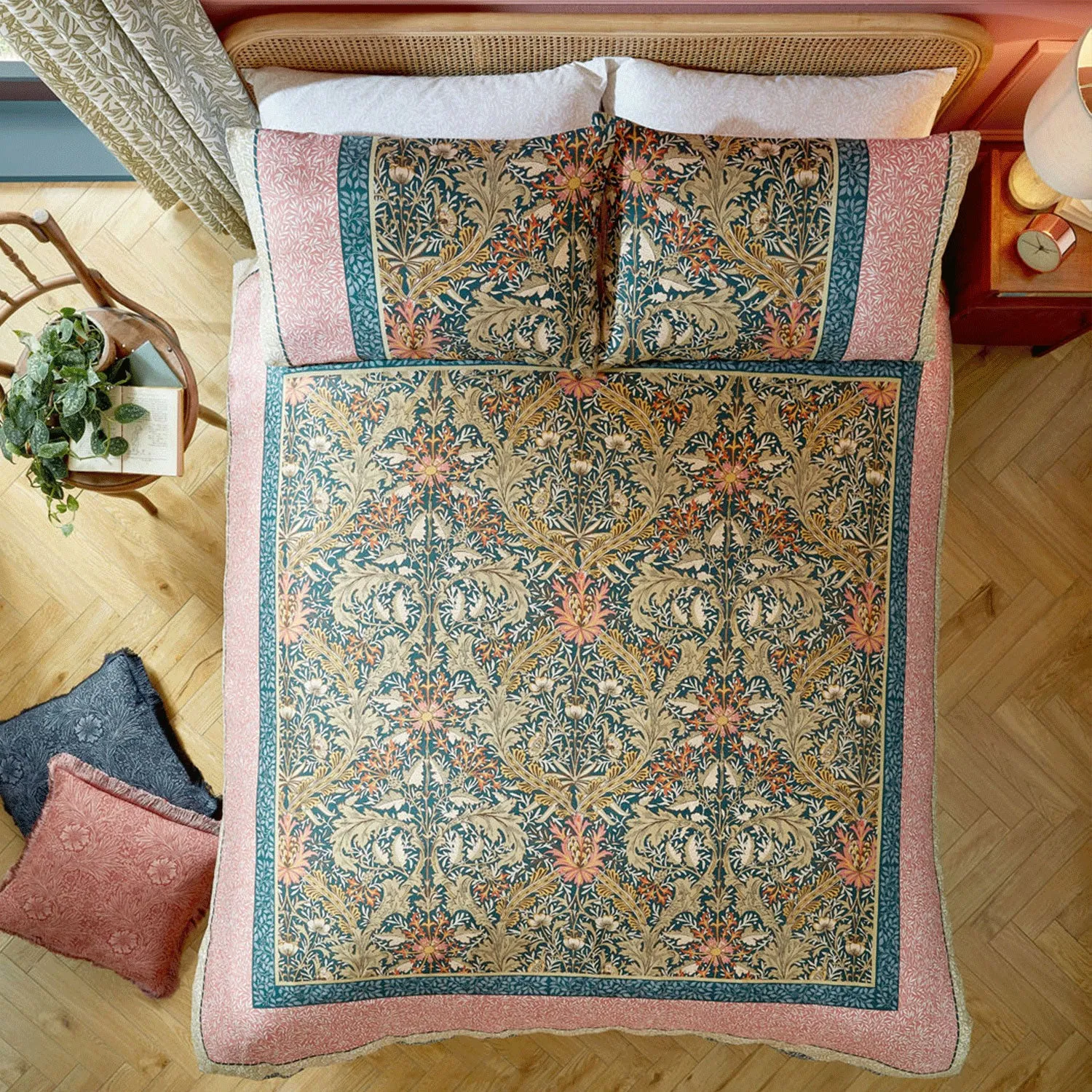 William Morris At Home Kelmscott Single Duvet Set - Navy, Cotton product