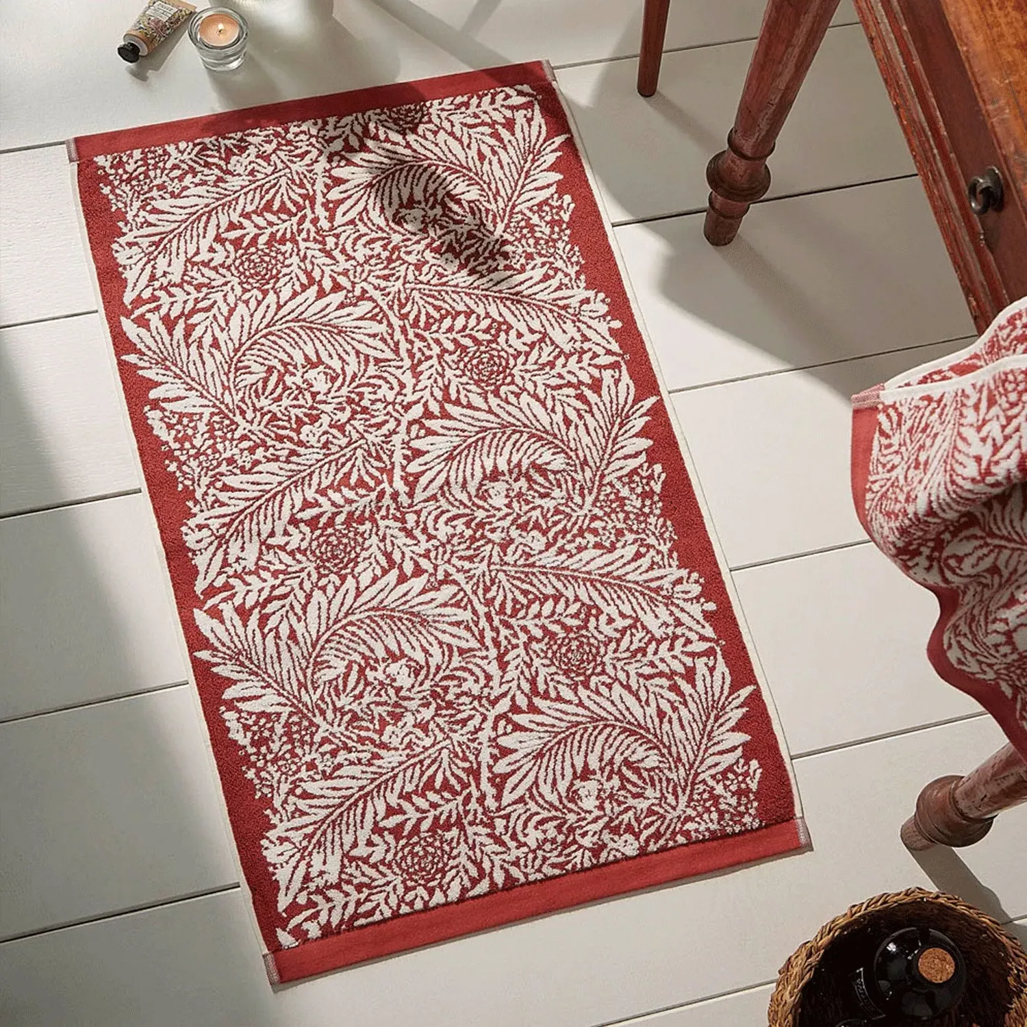 William Morris At Home Larkspur Bath Mat - Orange, Cotton by Julian Charles, image 2