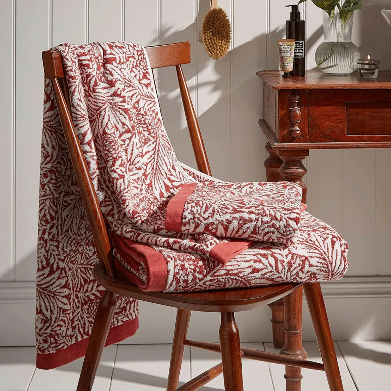 William Morris At Home Larkspur Bath Towel - Orange, Cotton by Julian Charles, image 2
