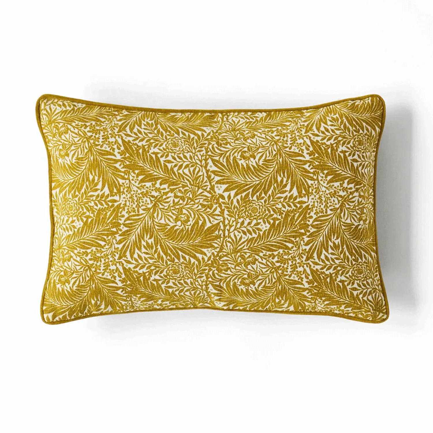 William Morris At Home Larkspur Cushion - Yellow, Cotton by Julian Charles