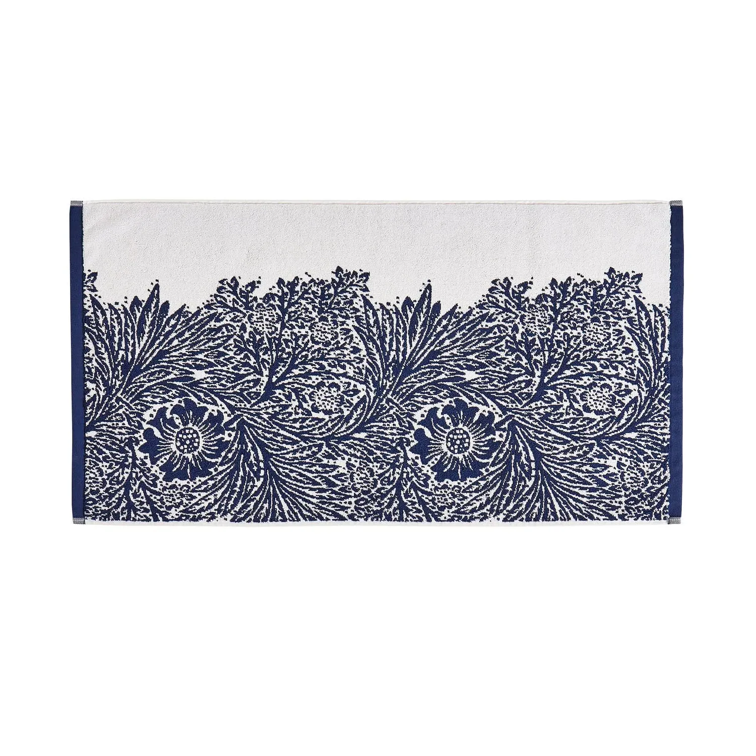 William Morris At Home Marigold Bath Mat - Blue, Cotton by Julian Charles