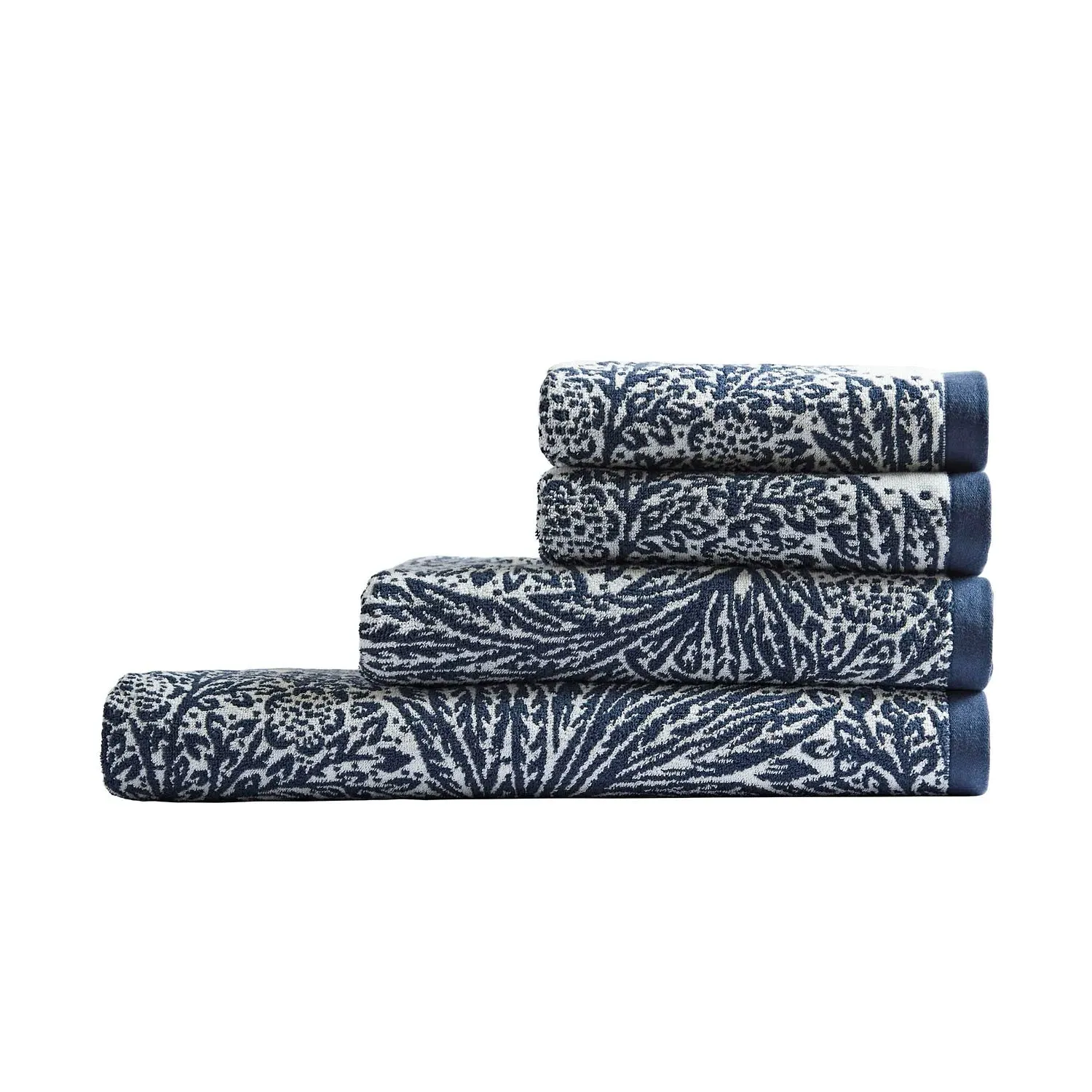 William Morris At Home Marigold Hand Towel - Blue, Cotton by Julian Charles