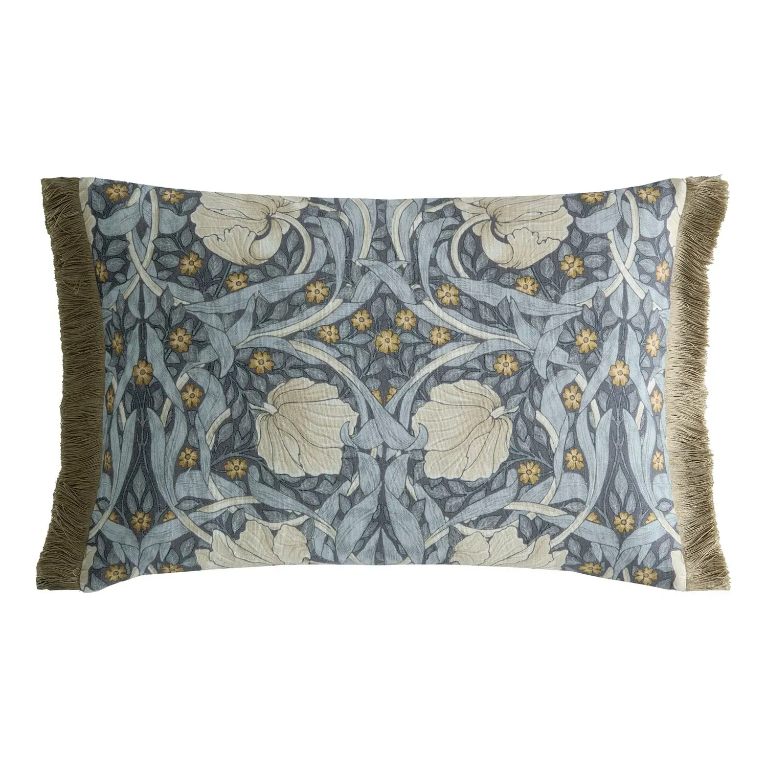 William Morris At Home Pimpernel Ink Cushion - Blue, Cotton by Julian Charles