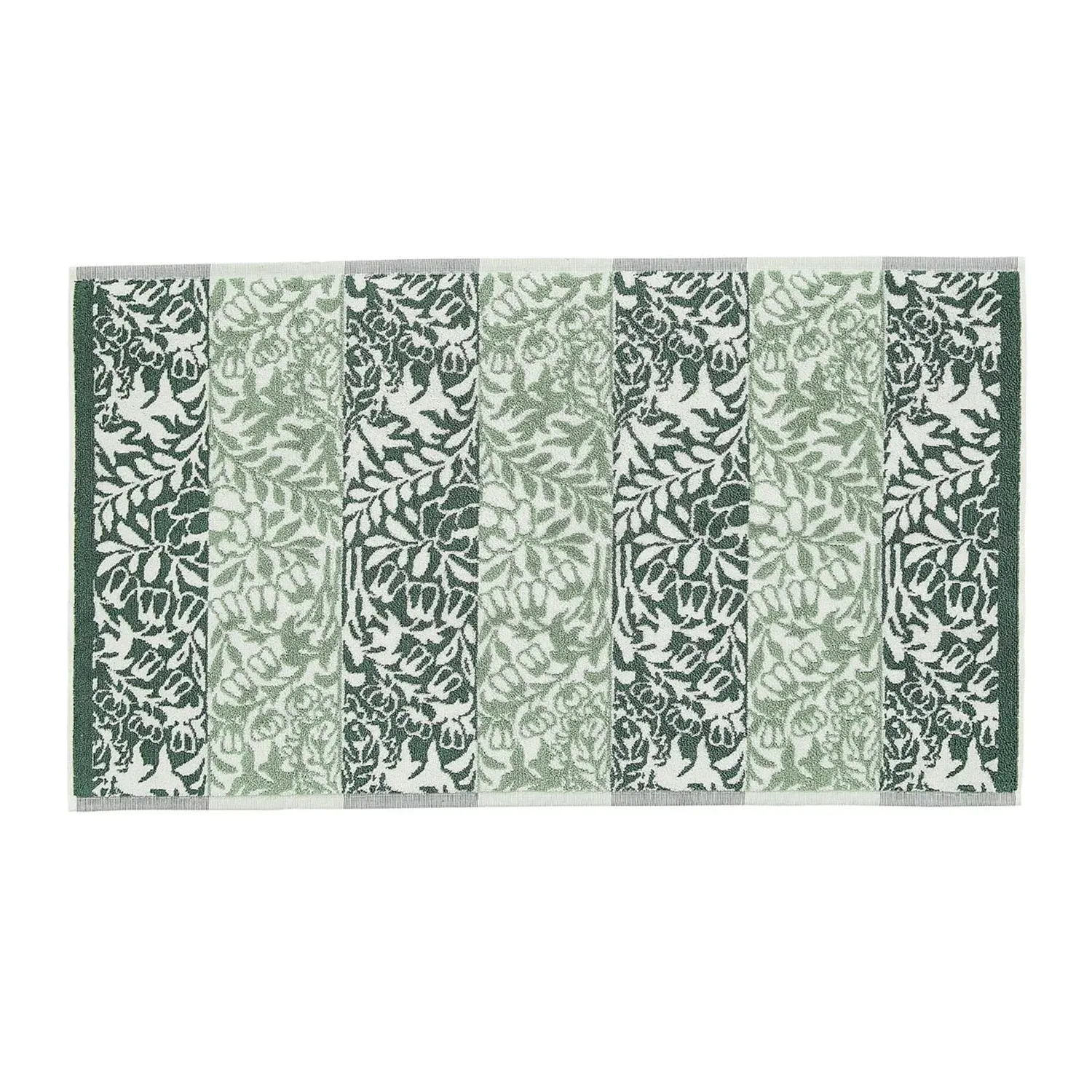 William Morris At Home Rose Stripe Bath Mat - Green, Cotton by Julian Charles, image 2