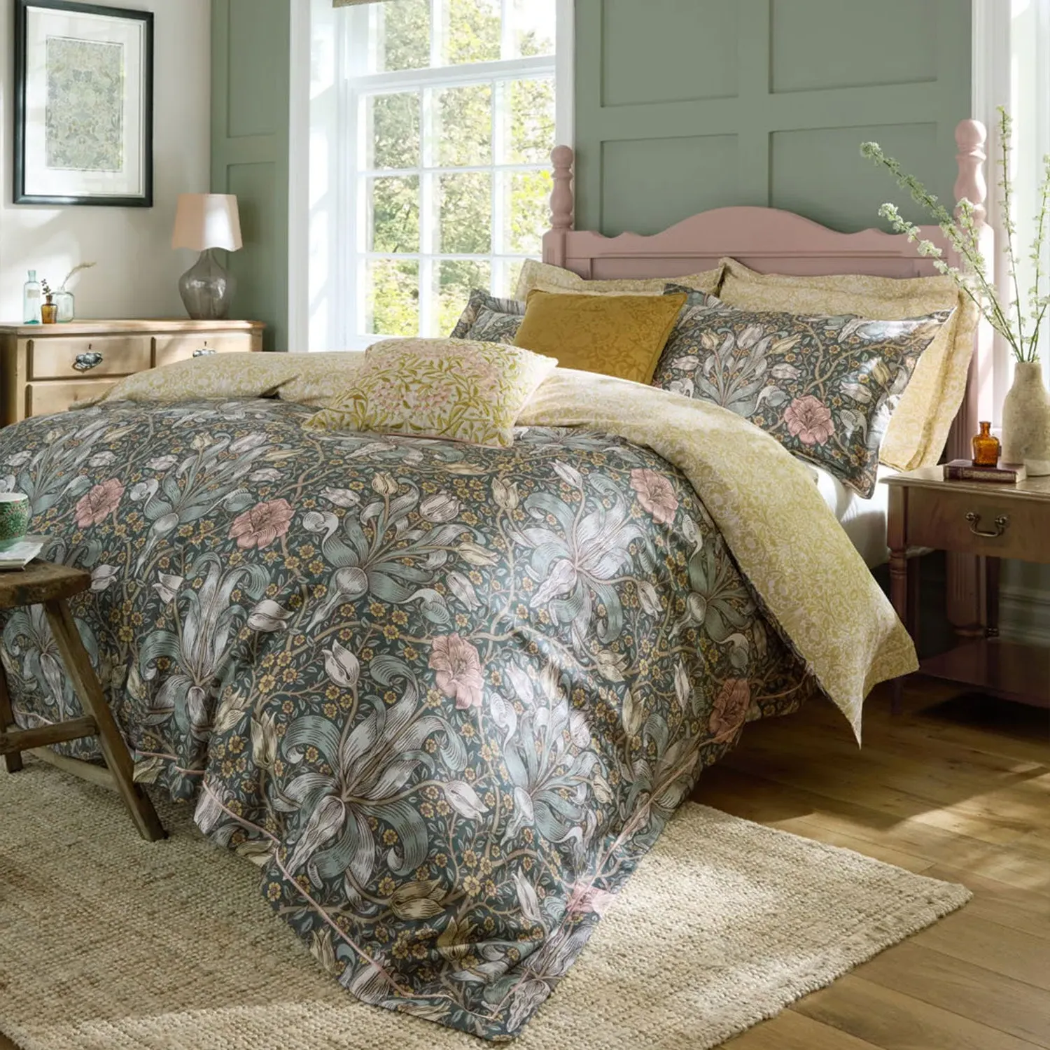 William Morris At Home Spring Thicket Single Duvet Set - Mineral, Cotton product
