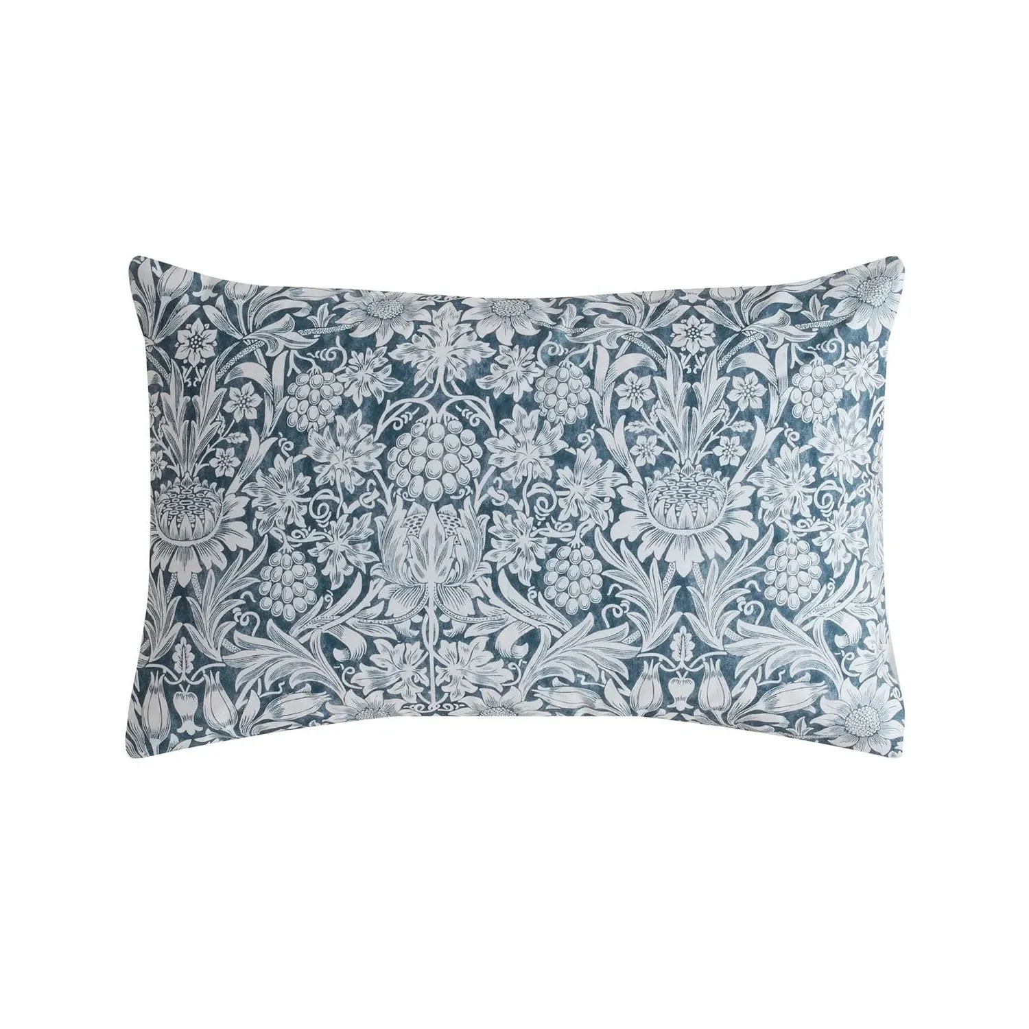 William Morris At Home Sunflower Ink Standard Pillowcase Pair - Blue, Cotton by Julian Charles
