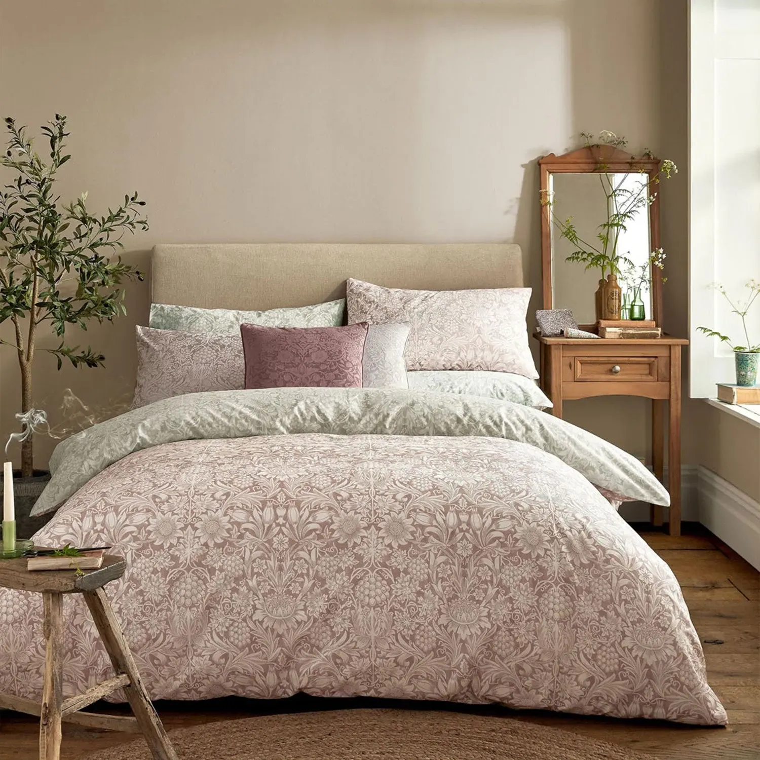William Morris At Home Sunflower Single Duvet Set - Pink, Cotton product