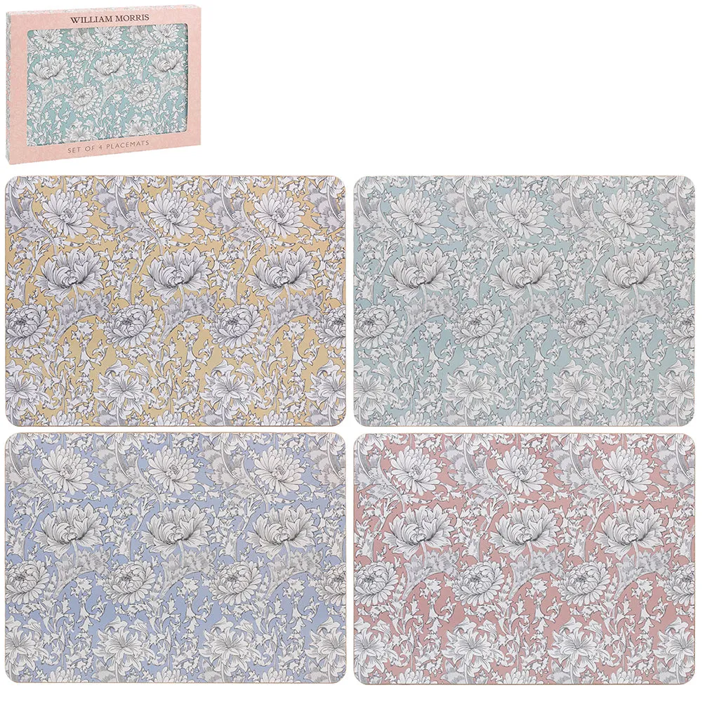 William Morris Chrysanthemum Placemats Set of 4 - Multi by Julian Charles